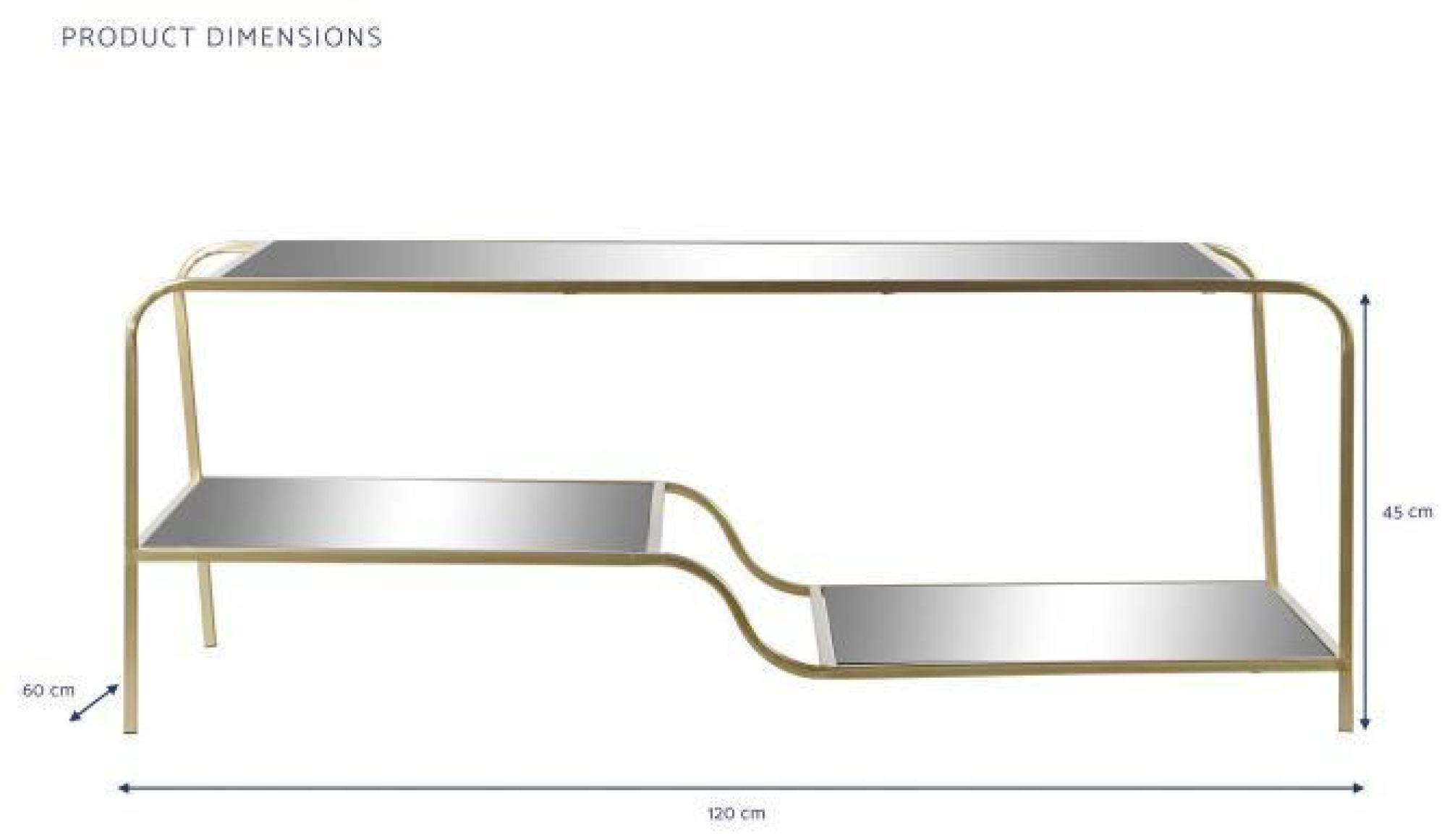 Product photograph of Glam Mirrored Coffee Table With Matte Golden Trim from Choice Furniture Superstore.