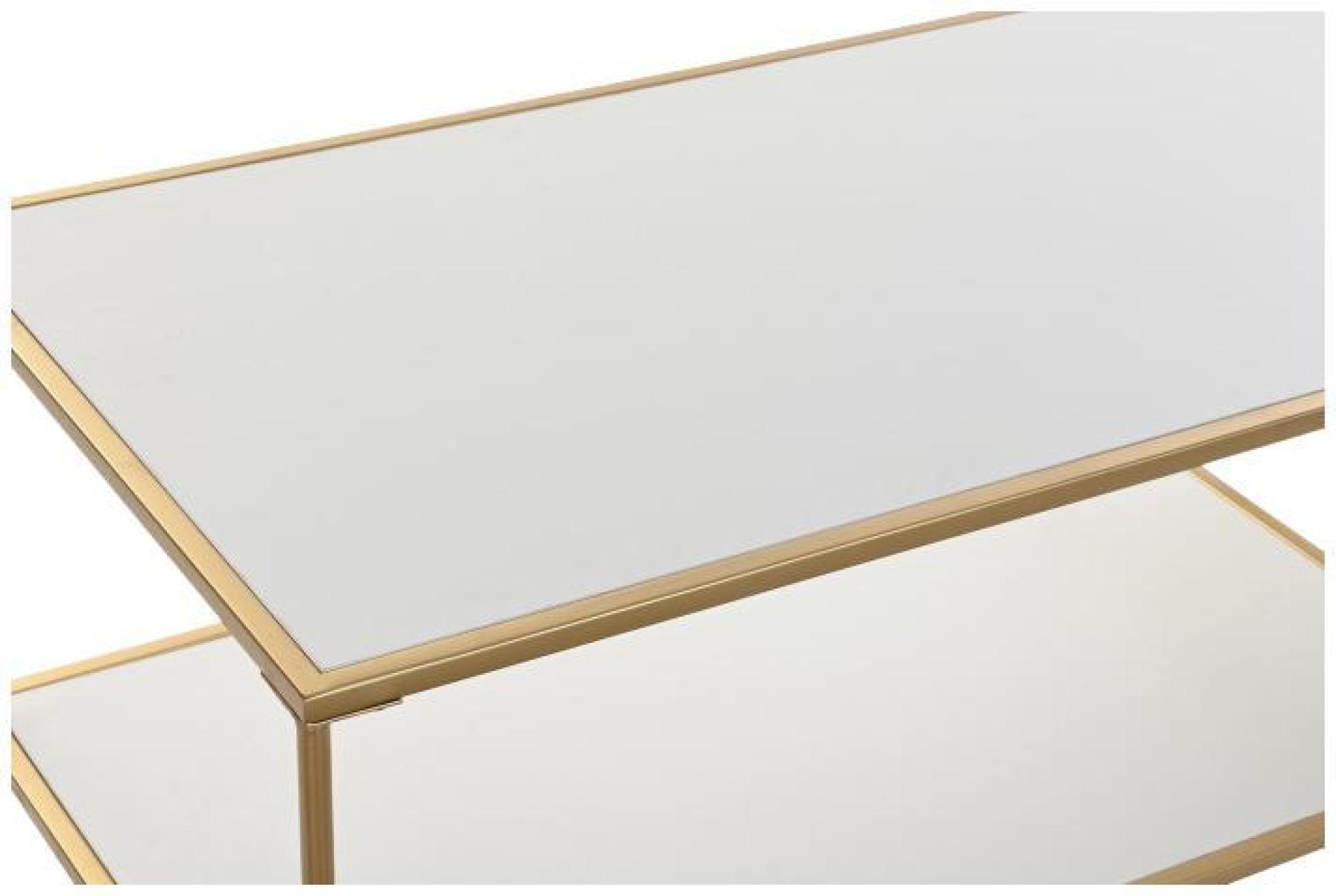 Product photograph of Glam White Coffee Table With Gold Frame from Choice Furniture Superstore.