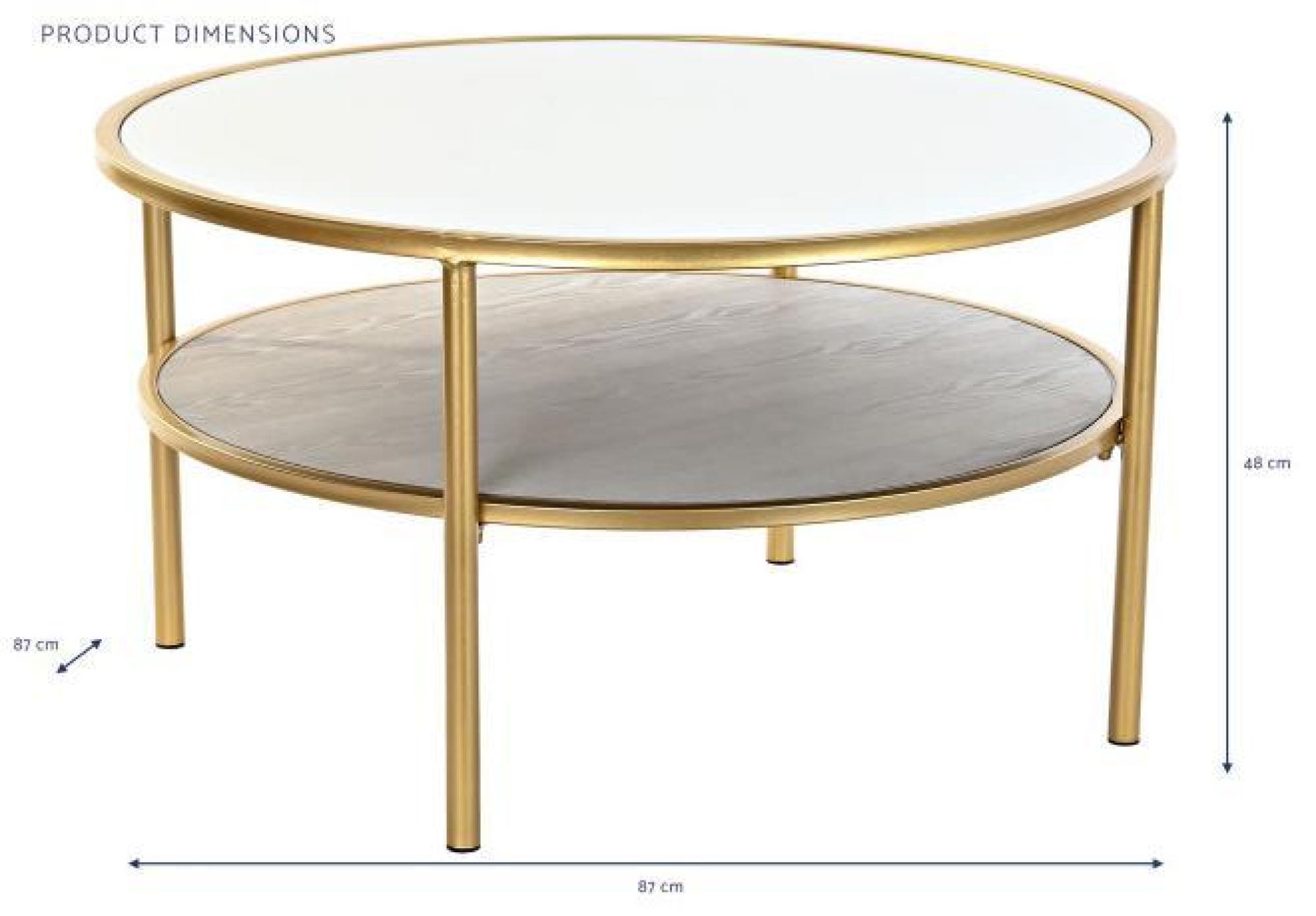 Product photograph of Glam Mirrored Round Coffee Table from Choice Furniture Superstore.