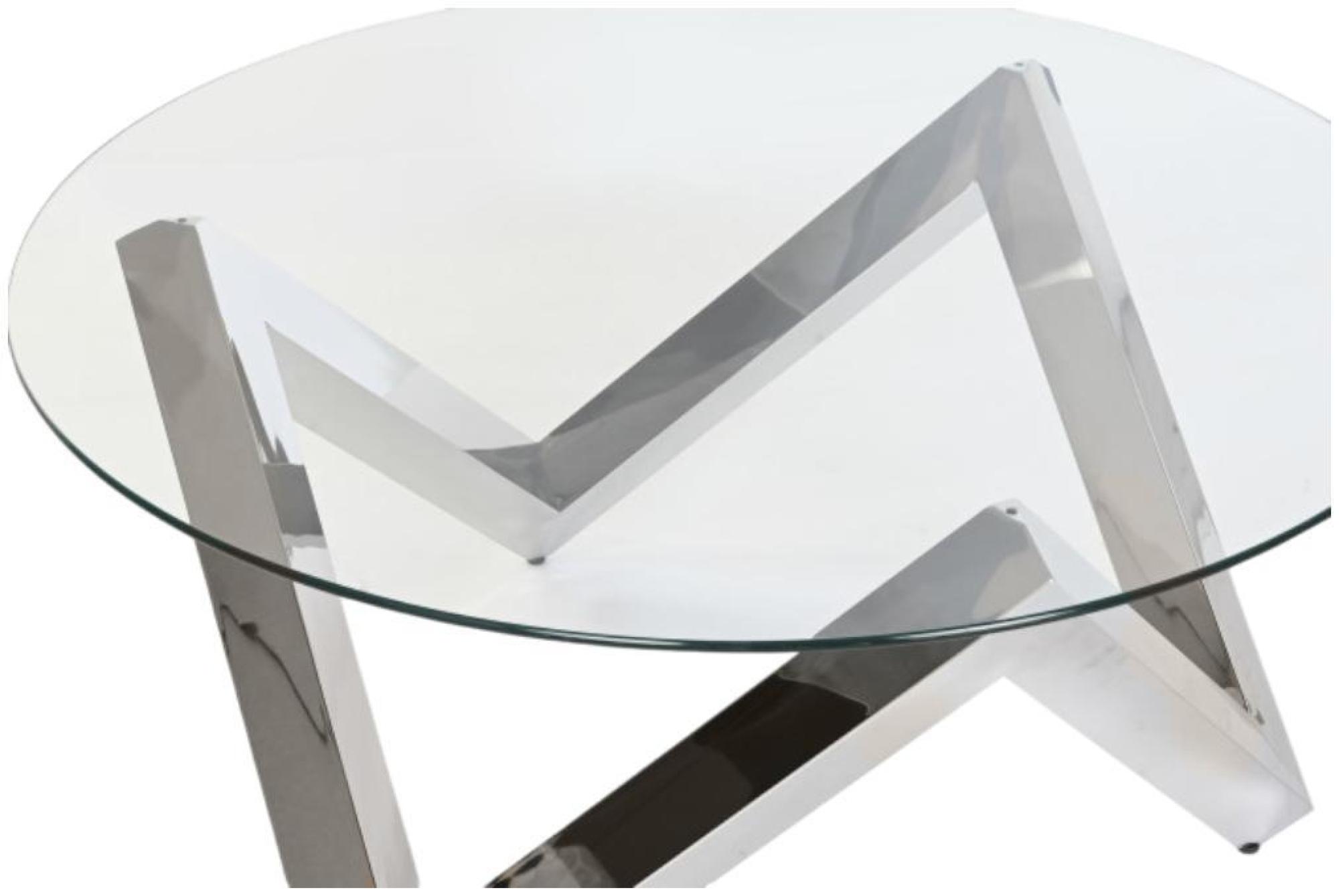 Product photograph of Chic Glass Top Round Coffee Table from Choice Furniture Superstore.