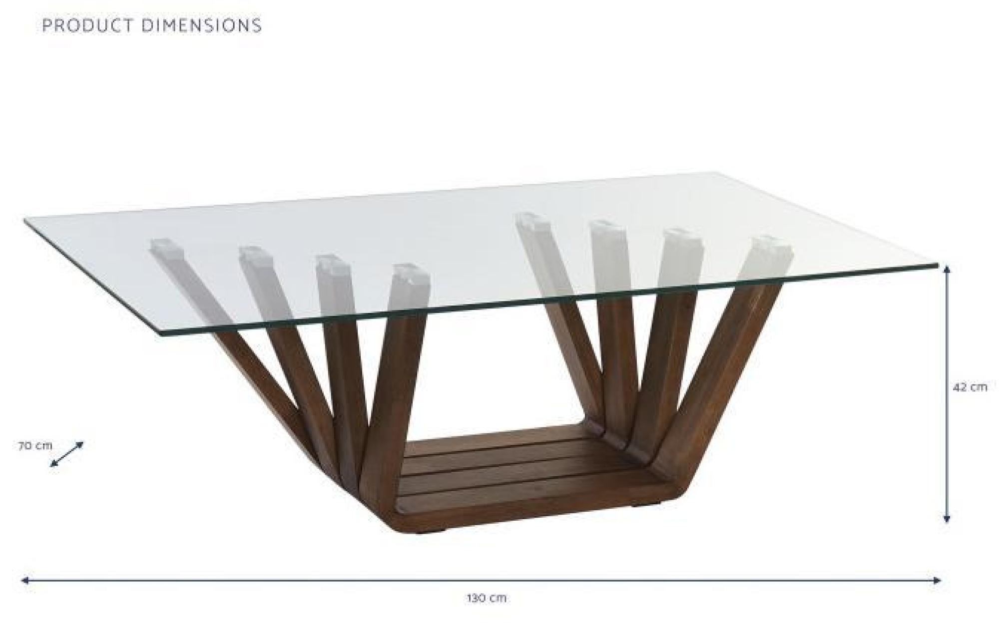 Product photograph of Modern Glass And Walnut Coffee Table from Choice Furniture Superstore.