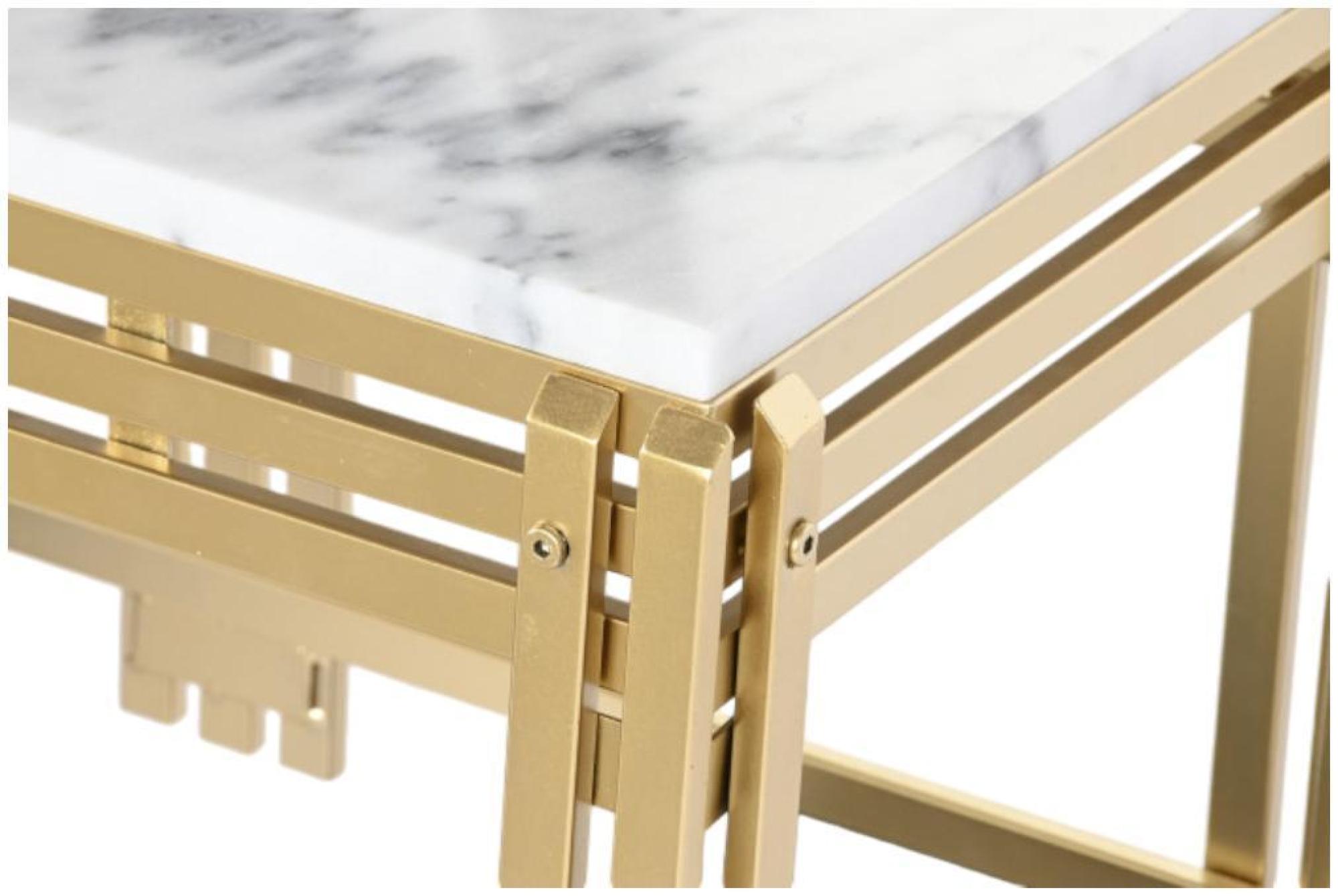 Product photograph of Glam White Marble Coffee Table With Gold Frame from Choice Furniture Superstore.