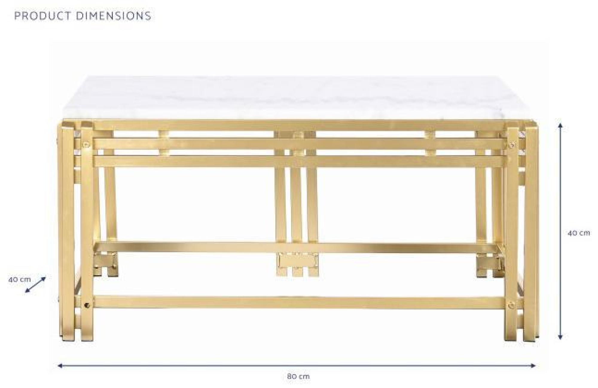 Product photograph of Glam White Marble Coffee Table With Gold Frame from Choice Furniture Superstore.