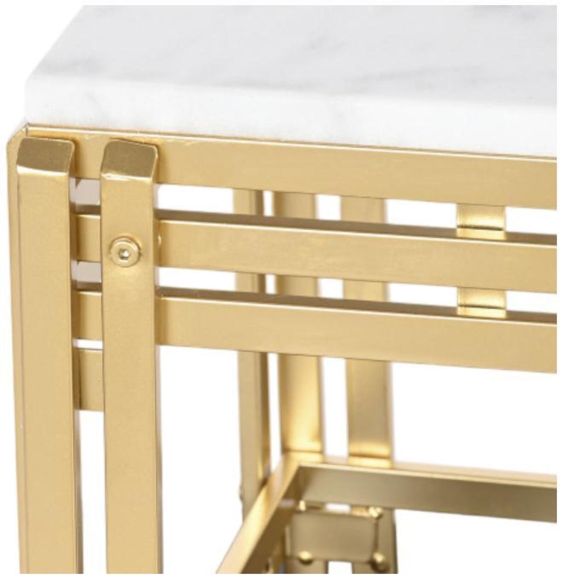 Product photograph of Glam White Marble Coffee Table With Gold Frame from Choice Furniture Superstore.