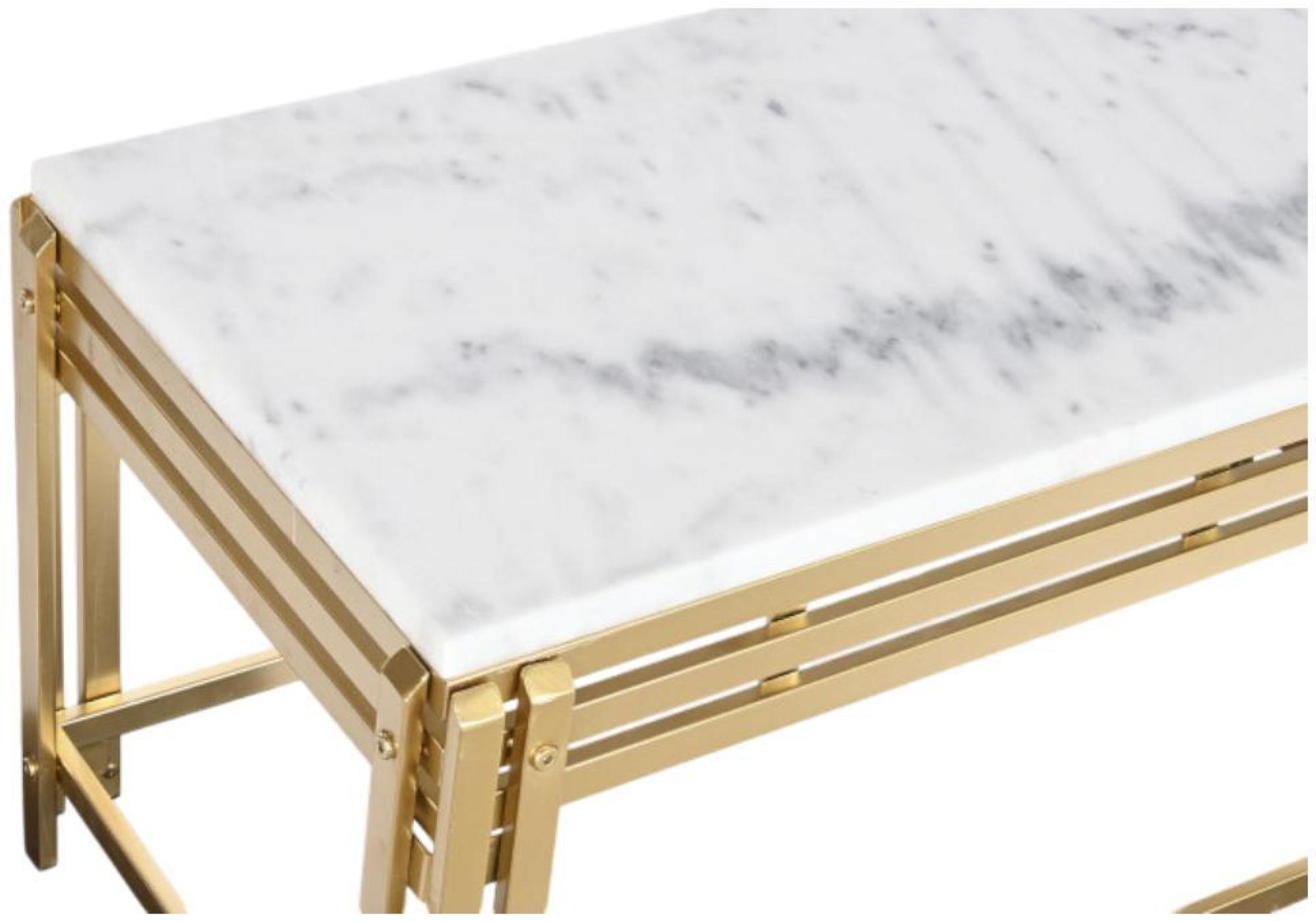 Product photograph of Glam White Marble Coffee Table With Gold Frame from Choice Furniture Superstore.