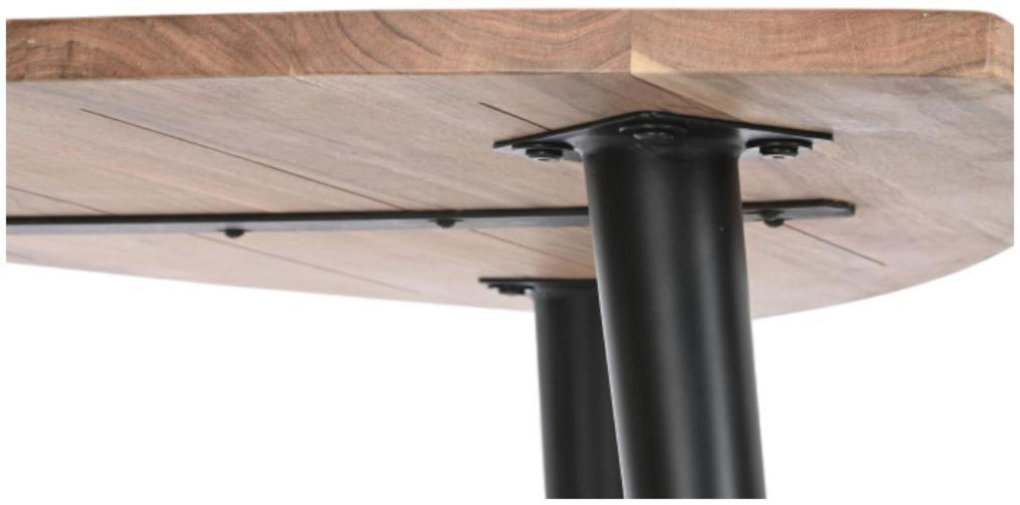 Product photograph of Acacia Wood Triangular Coffee Table With Black Metal Legs from Choice Furniture Superstore.