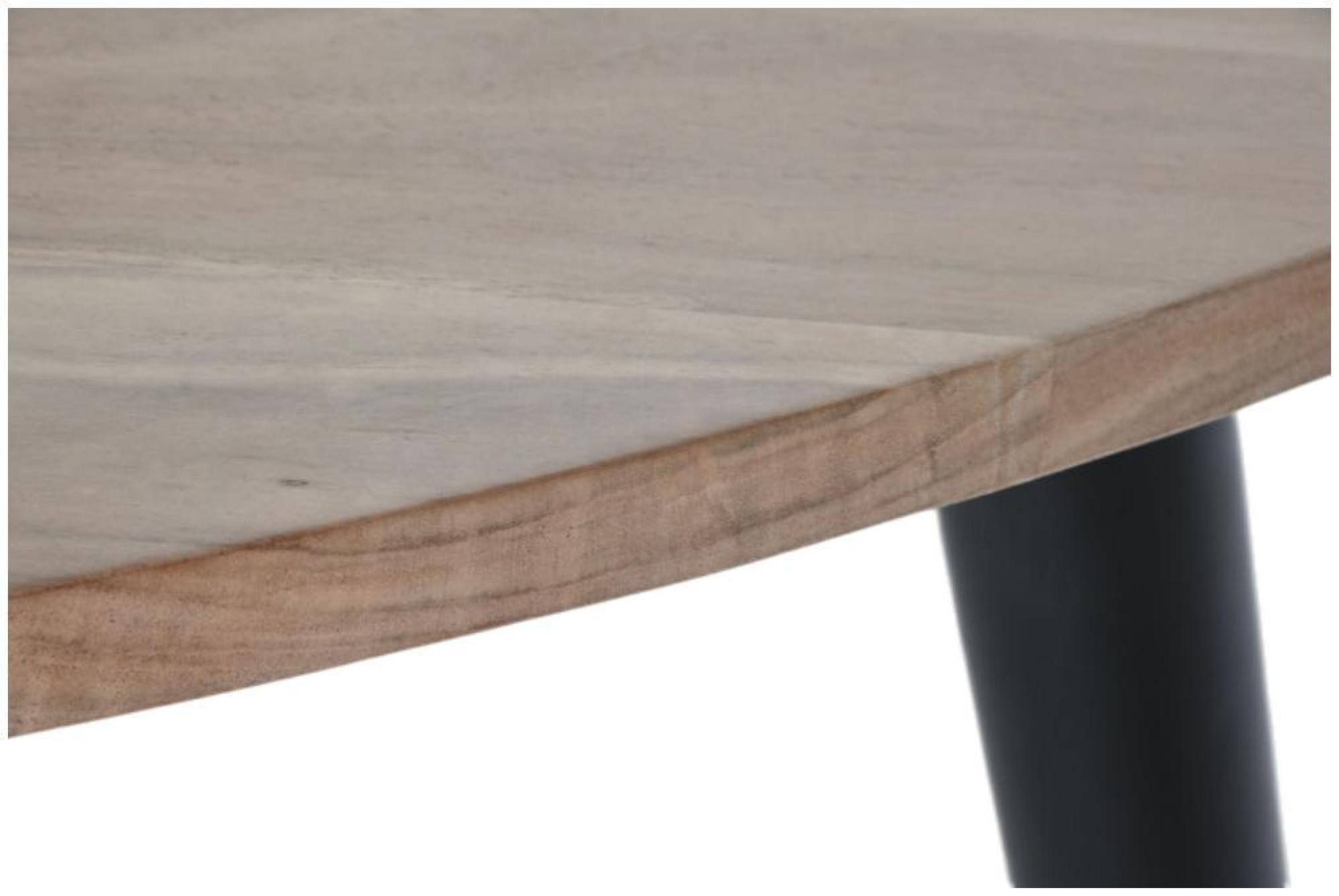 Product photograph of Acacia Wood Triangular Coffee Table With Black Metal Legs from Choice Furniture Superstore.