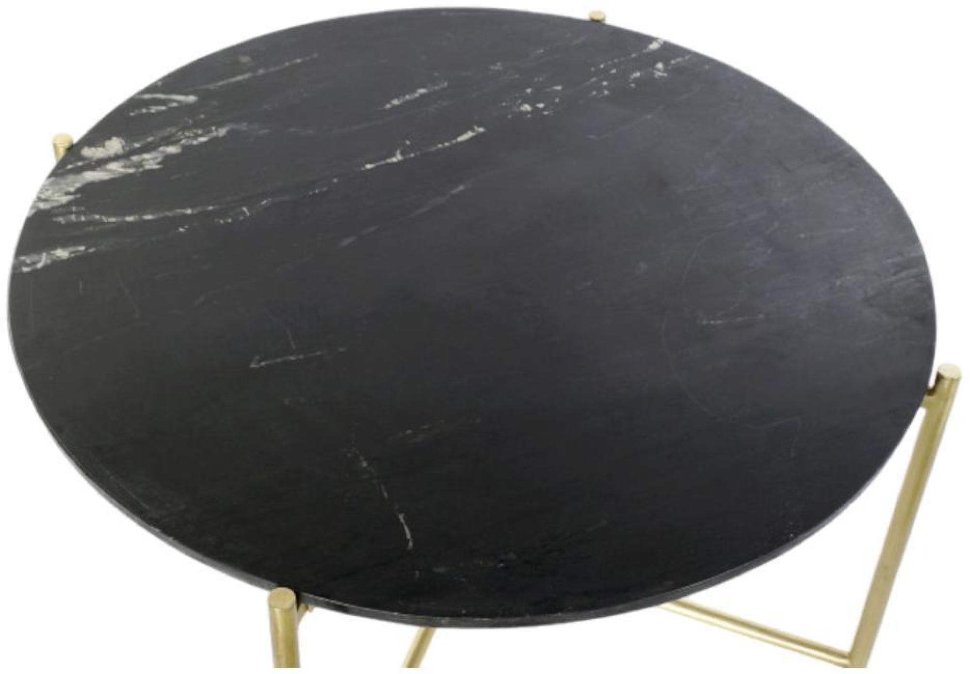 Product photograph of Glam Black Marble Round Coffee Table from Choice Furniture Superstore.