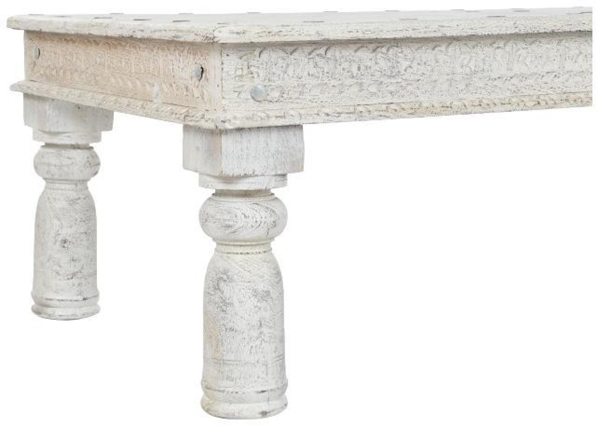 Product photograph of White Carved Wood Coffee Table from Choice Furniture Superstore.