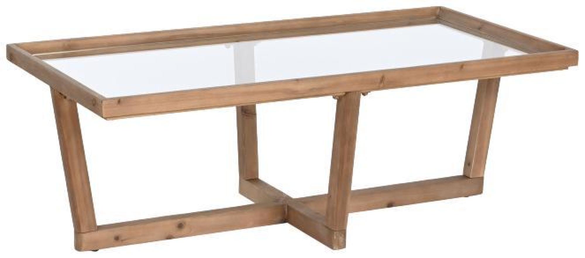 Product photograph of Modern Glass Top Coffee Table With Solid Wood Trim from Choice Furniture Superstore.