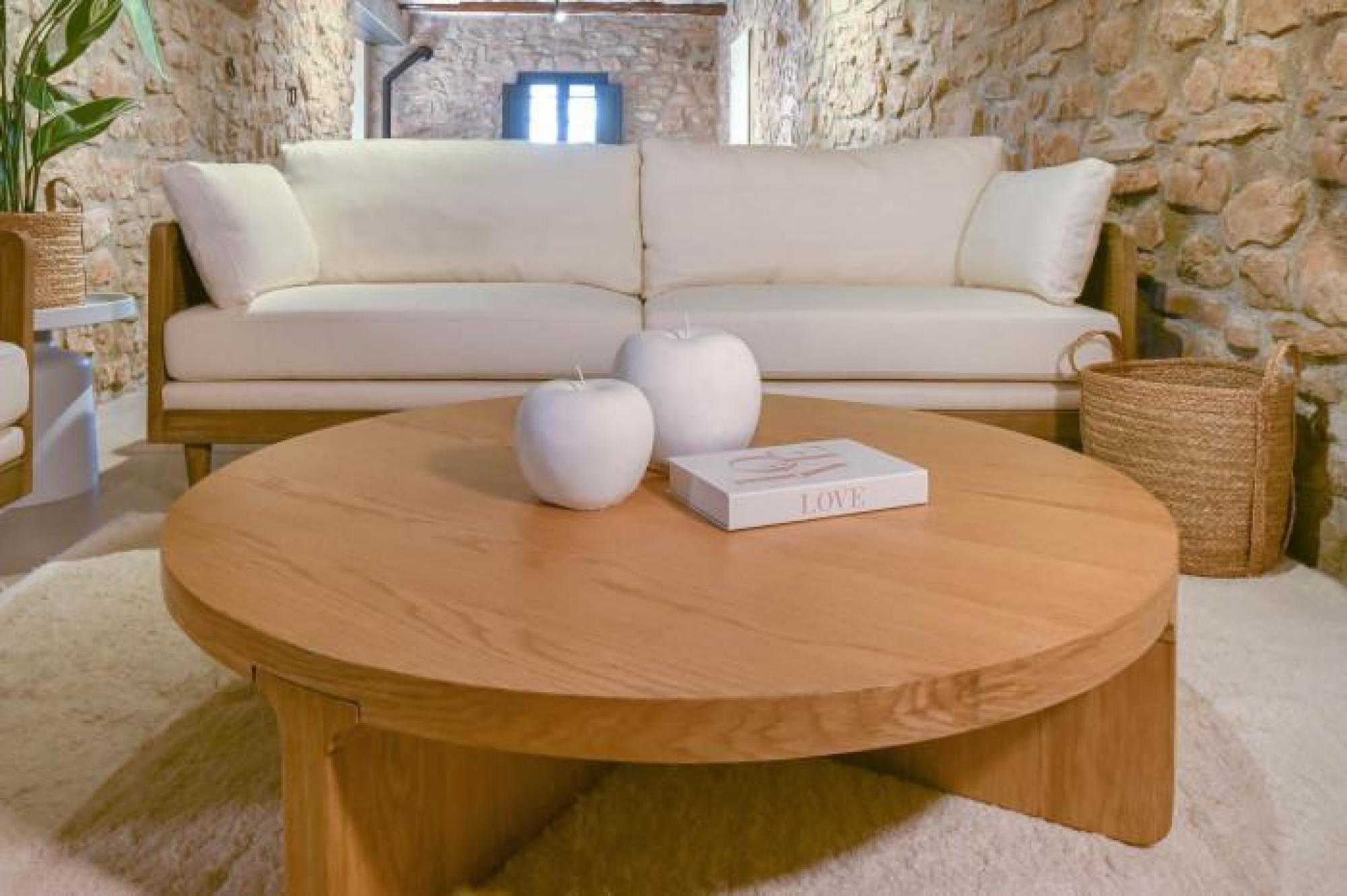 Product photograph of Tropical Oak Round Coffee Table from Choice Furniture Superstore.