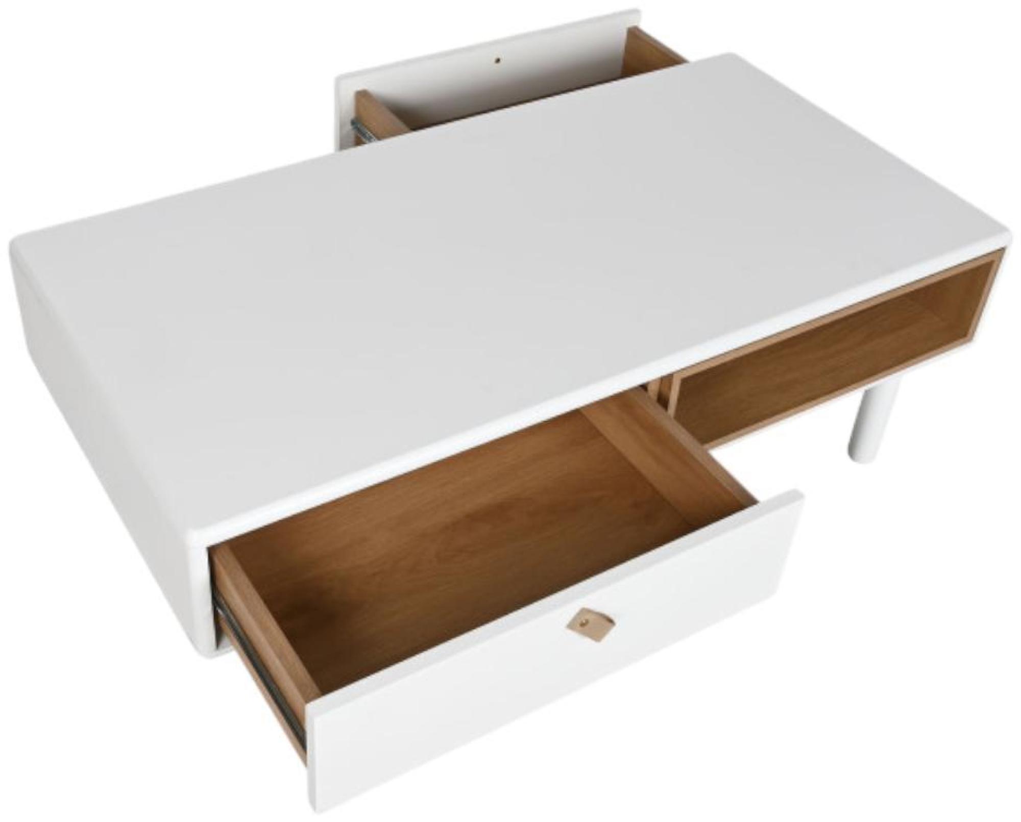 Product photograph of Scandi White Wood Storage Coffee Table from Choice Furniture Superstore.