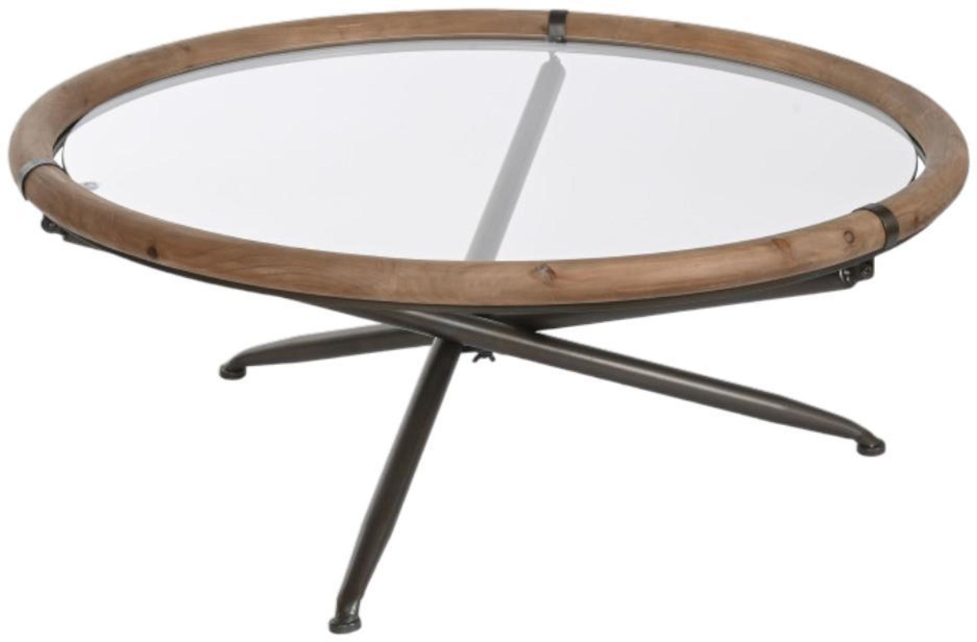 Product photograph of Loft Glass Top Round Coffee Table from Choice Furniture Superstore.