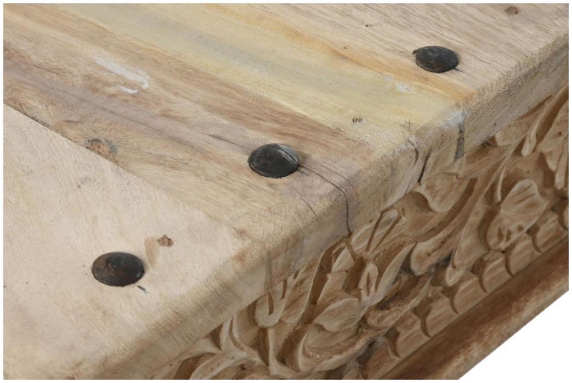Product photograph of Natural Solid Wood Carved 180cm Coffee Table from Choice Furniture Superstore.