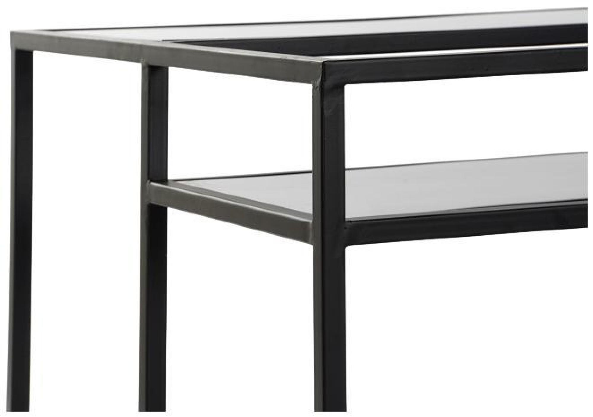 Product photograph of Modern Wood And Glass Coffee Table With Black Metal Frame from Choice Furniture Superstore.