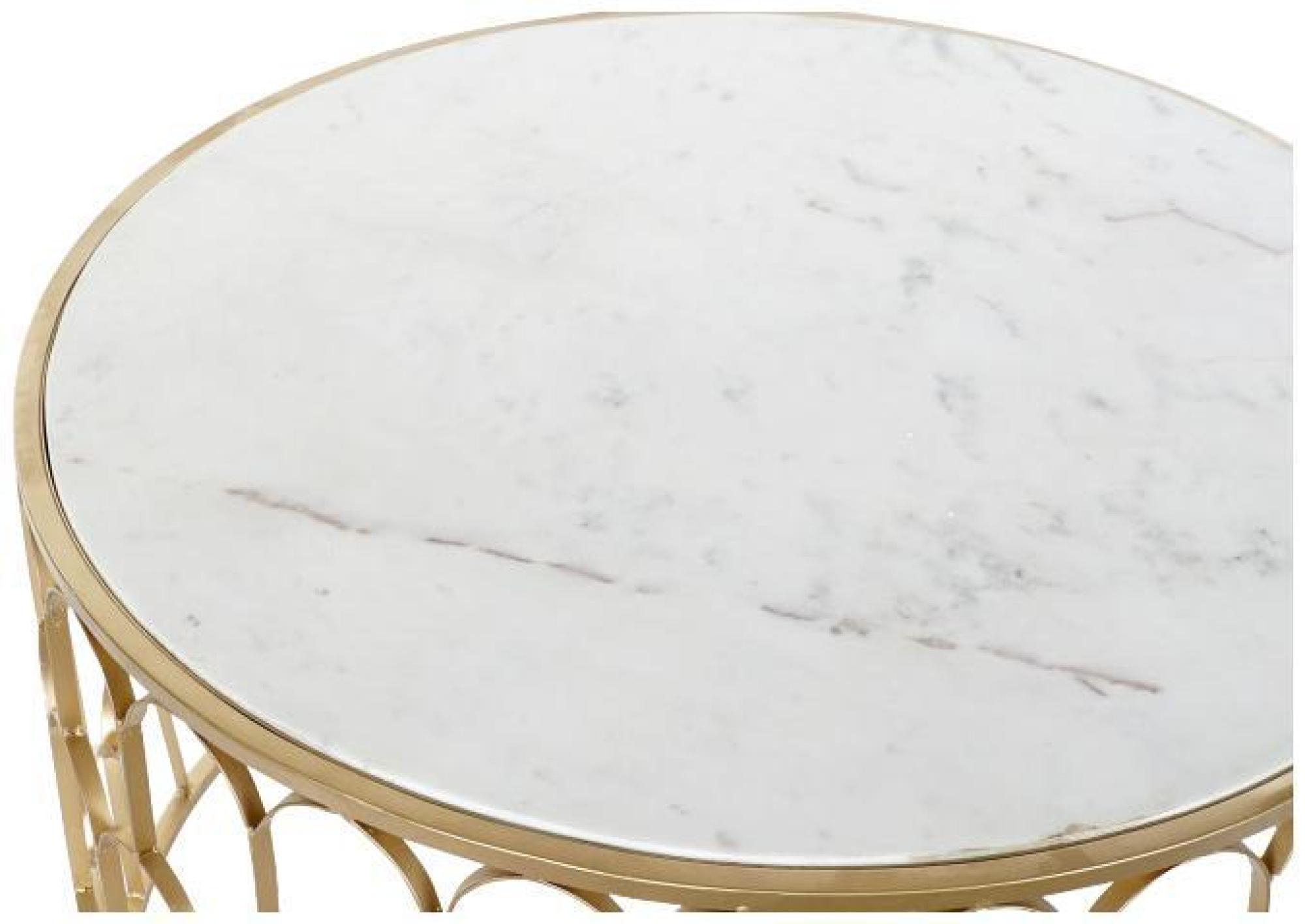 Product photograph of Glam White Marble Round 87cm Coffee Table from Choice Furniture Superstore.