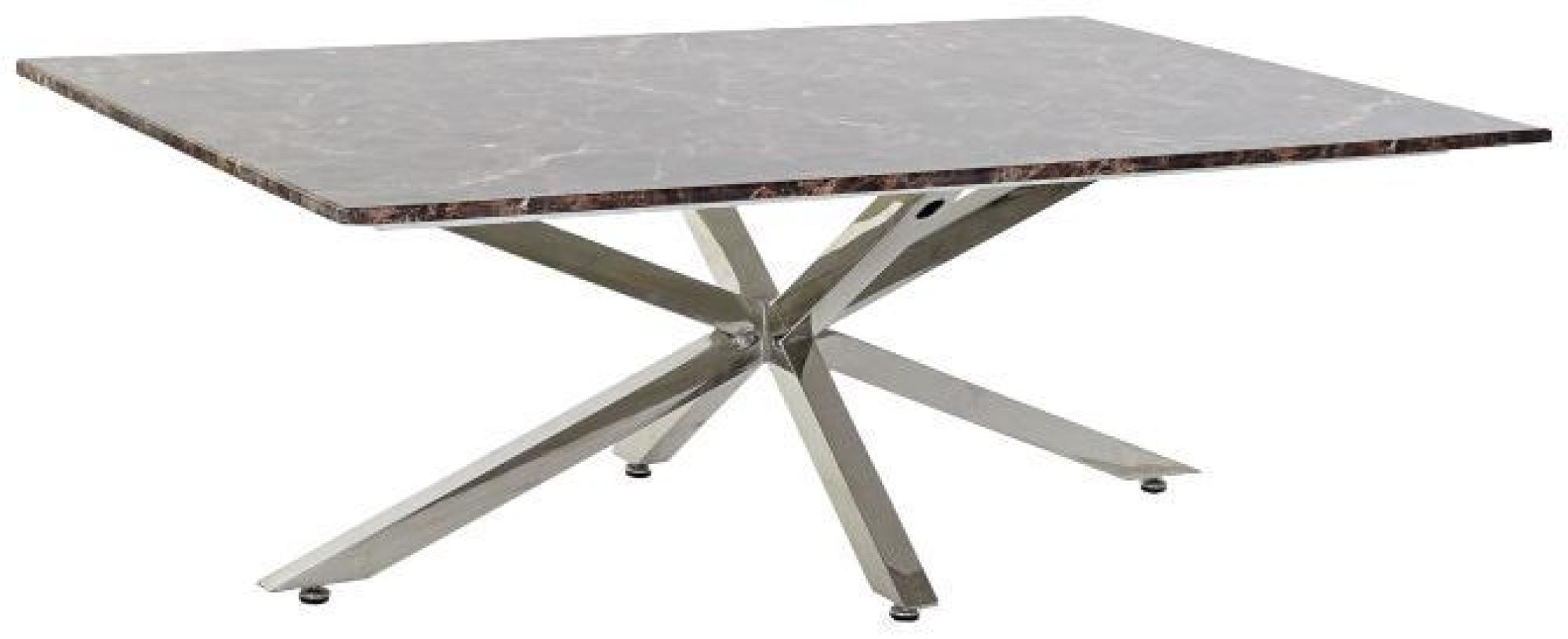 Product photograph of Brown Marble Coffee Table With Chrome Legs from Choice Furniture Superstore.