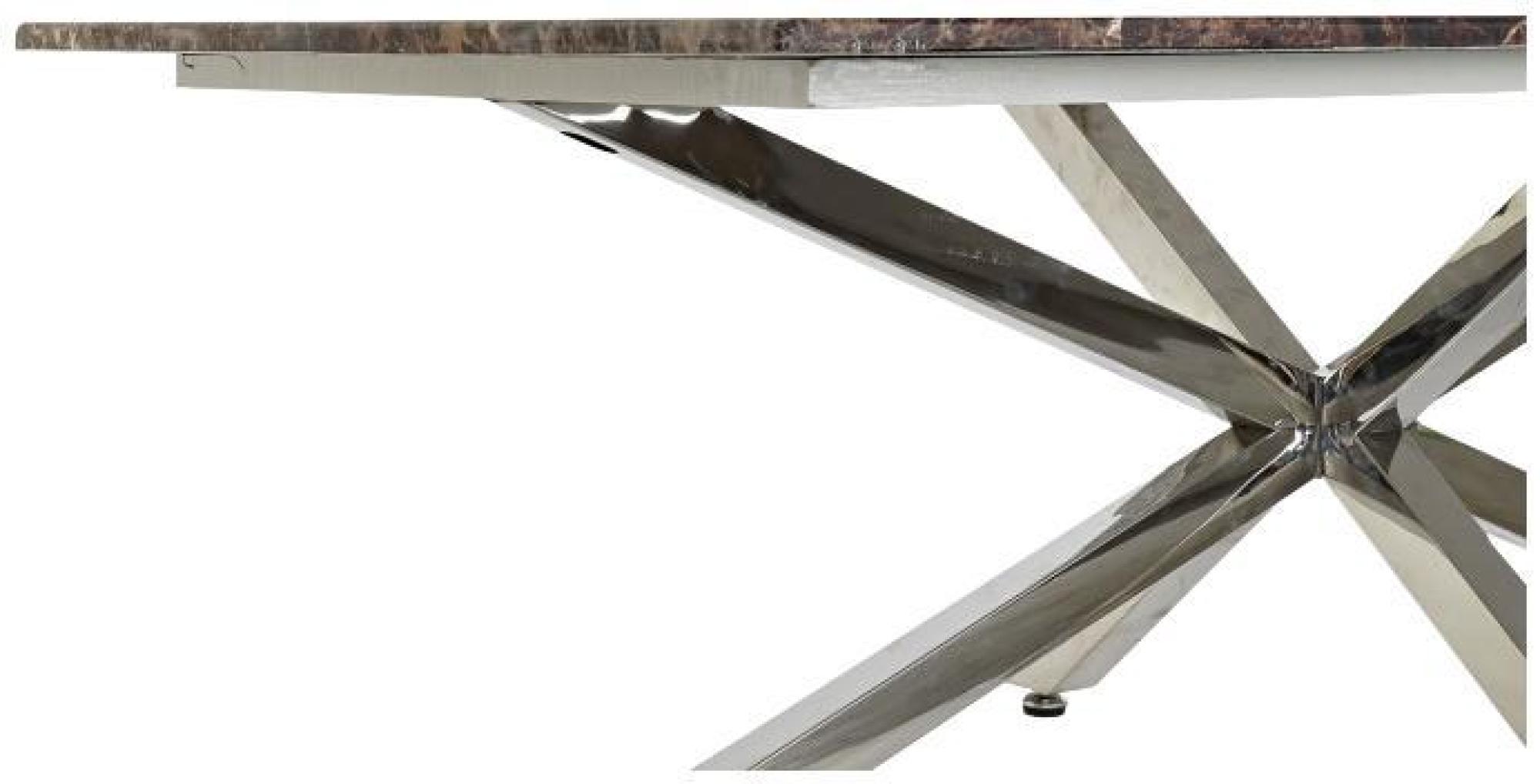 Product photograph of Brown Marble Coffee Table With Chrome Legs from Choice Furniture Superstore.