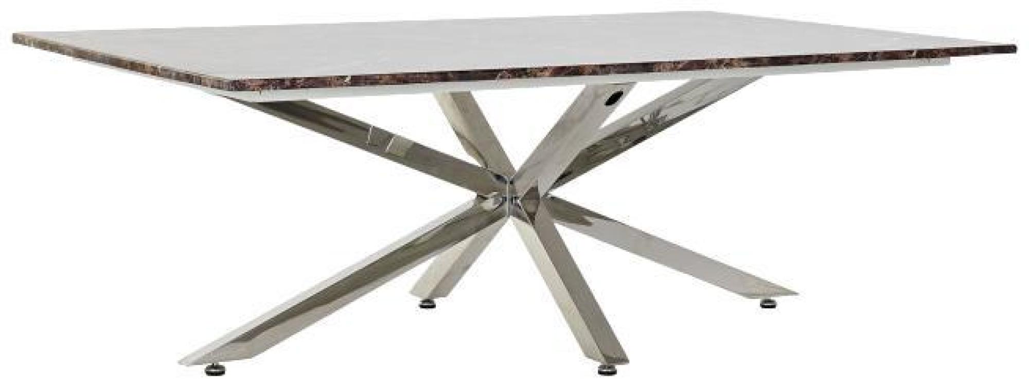 Product photograph of Brown Marble Coffee Table With Chrome Legs from Choice Furniture Superstore.