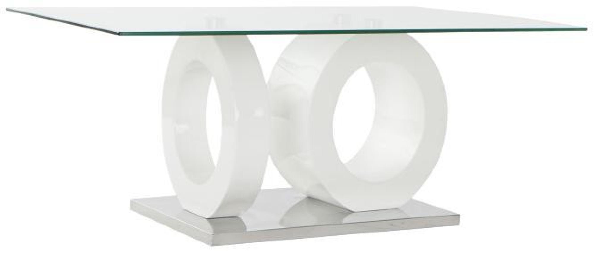 Product photograph of Modern White Wood And Glass Top Coffee Table from Choice Furniture Superstore.