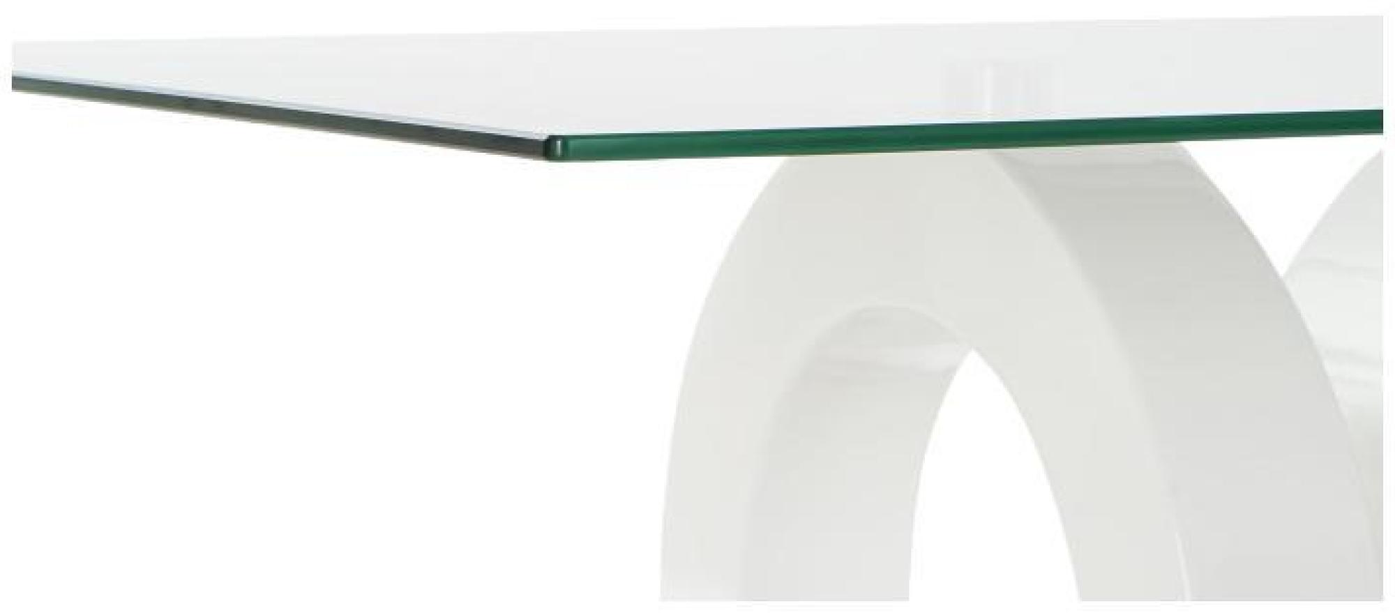 Product photograph of Modern White Wood And Glass Top Coffee Table from Choice Furniture Superstore.