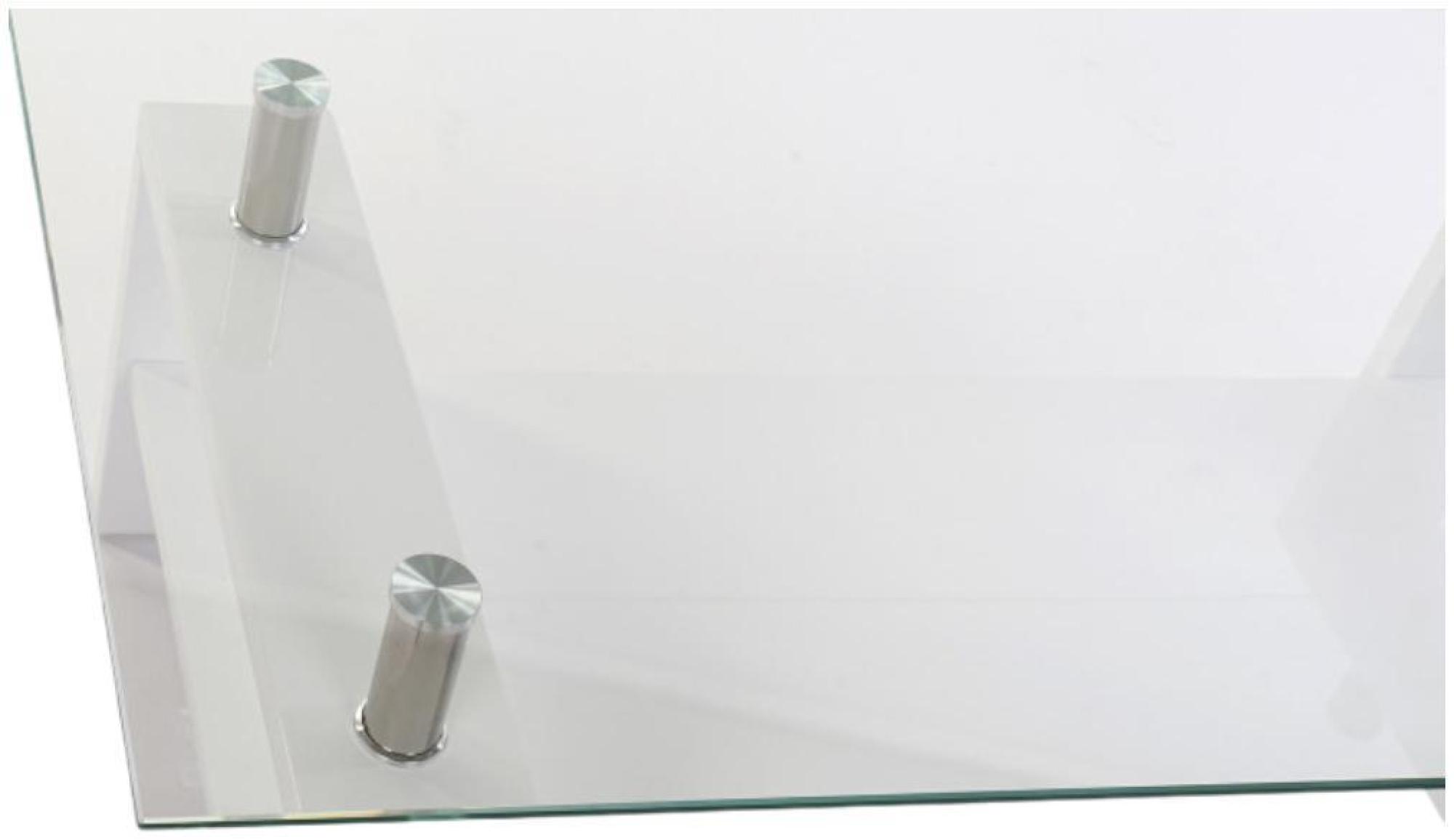 Product photograph of Modern White Metal And Glass Top Coffee Table from Choice Furniture Superstore.