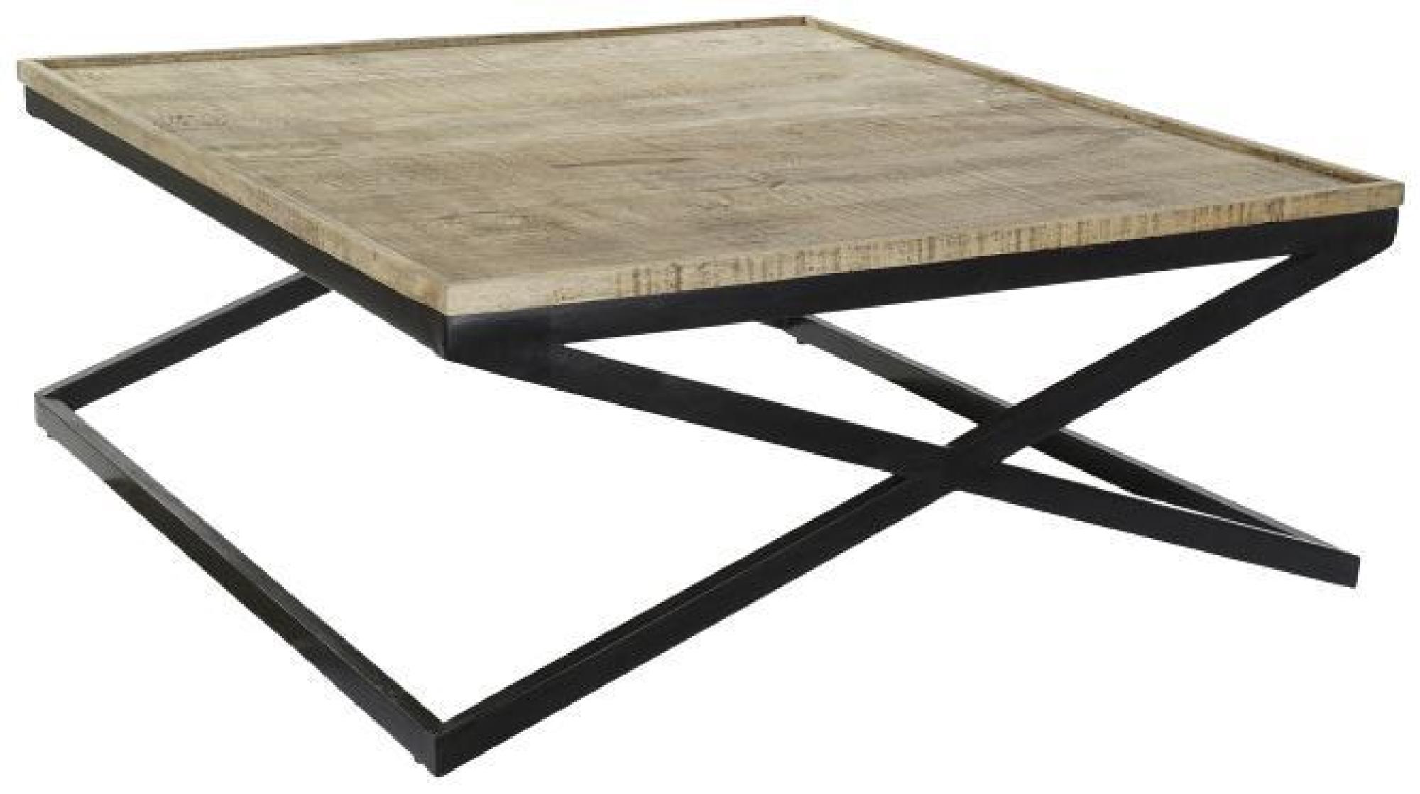 Product photograph of Wooden Black Metal Coffee Table from Choice Furniture Superstore.