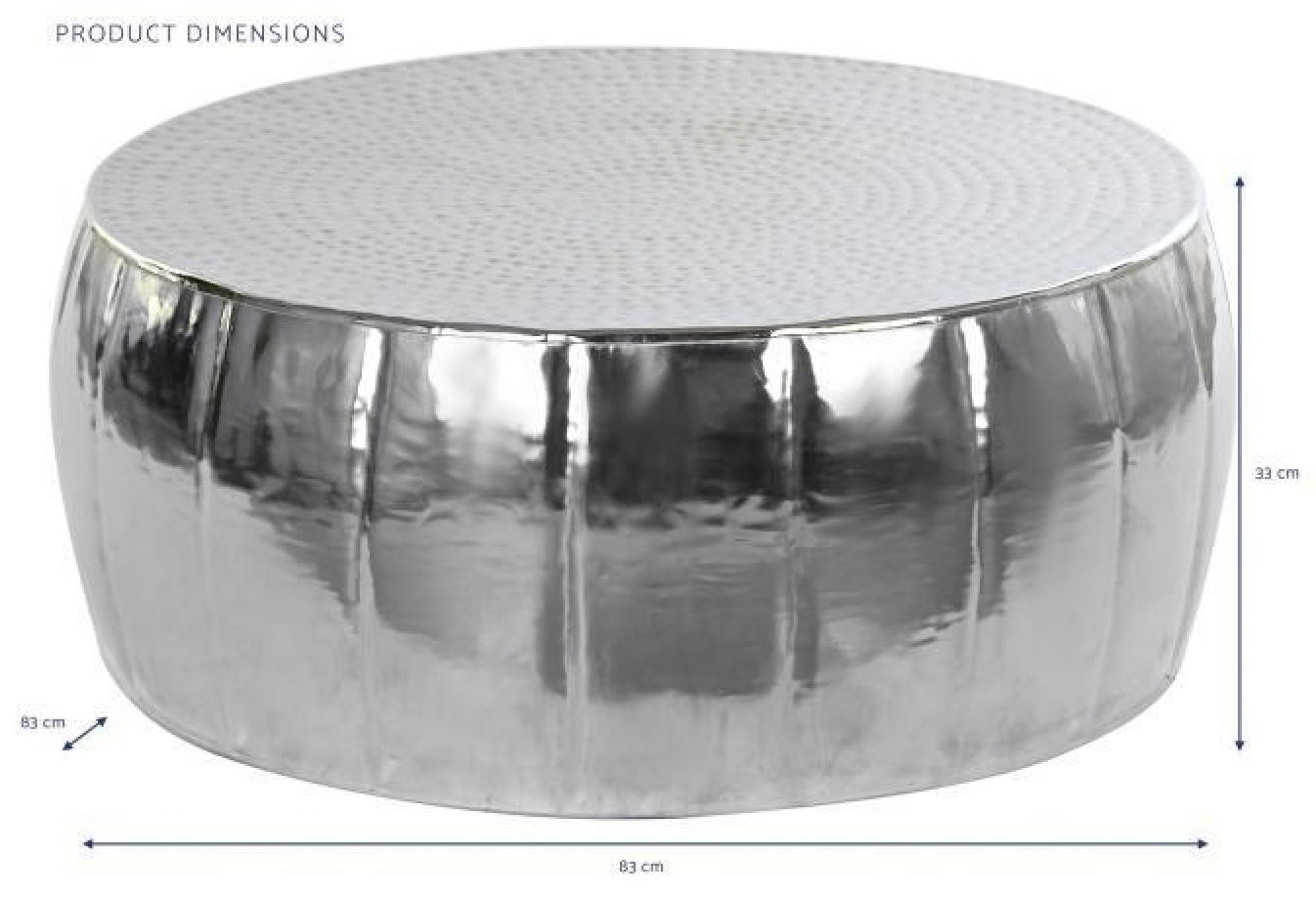 Product photograph of Chic Silver Metal Round Coffee Table from Choice Furniture Superstore.