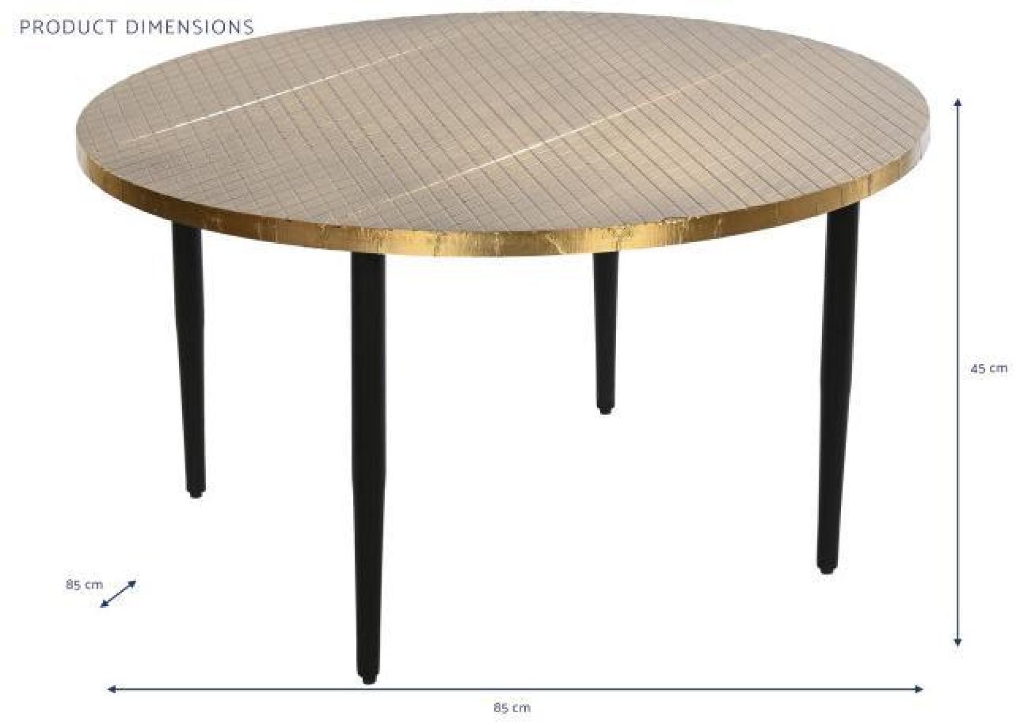 Product photograph of Glam Golden Wood Round Coffee Table from Choice Furniture Superstore.