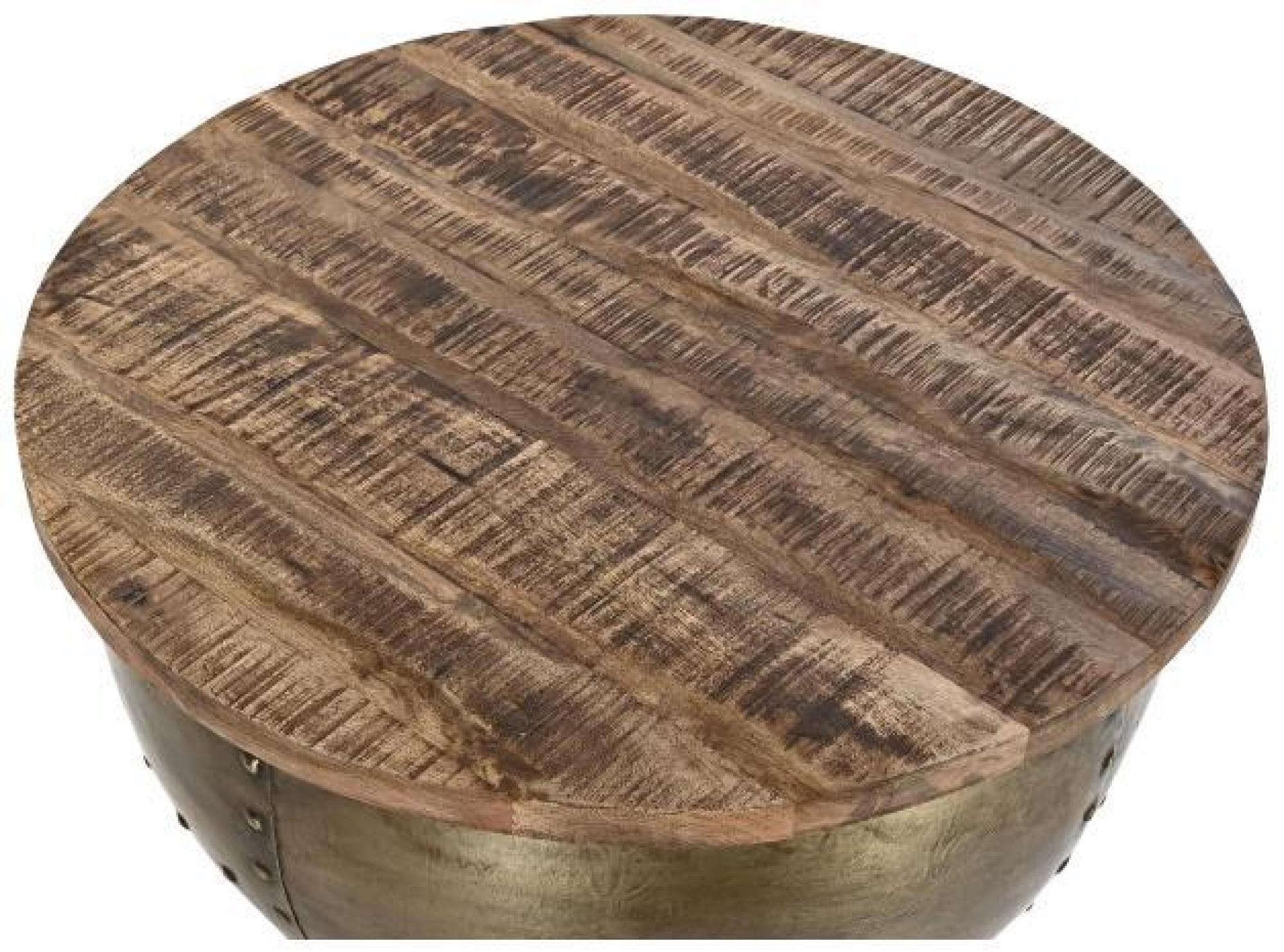 Product photograph of Golden Mango Wood Round Coffee Table from Choice Furniture Superstore.