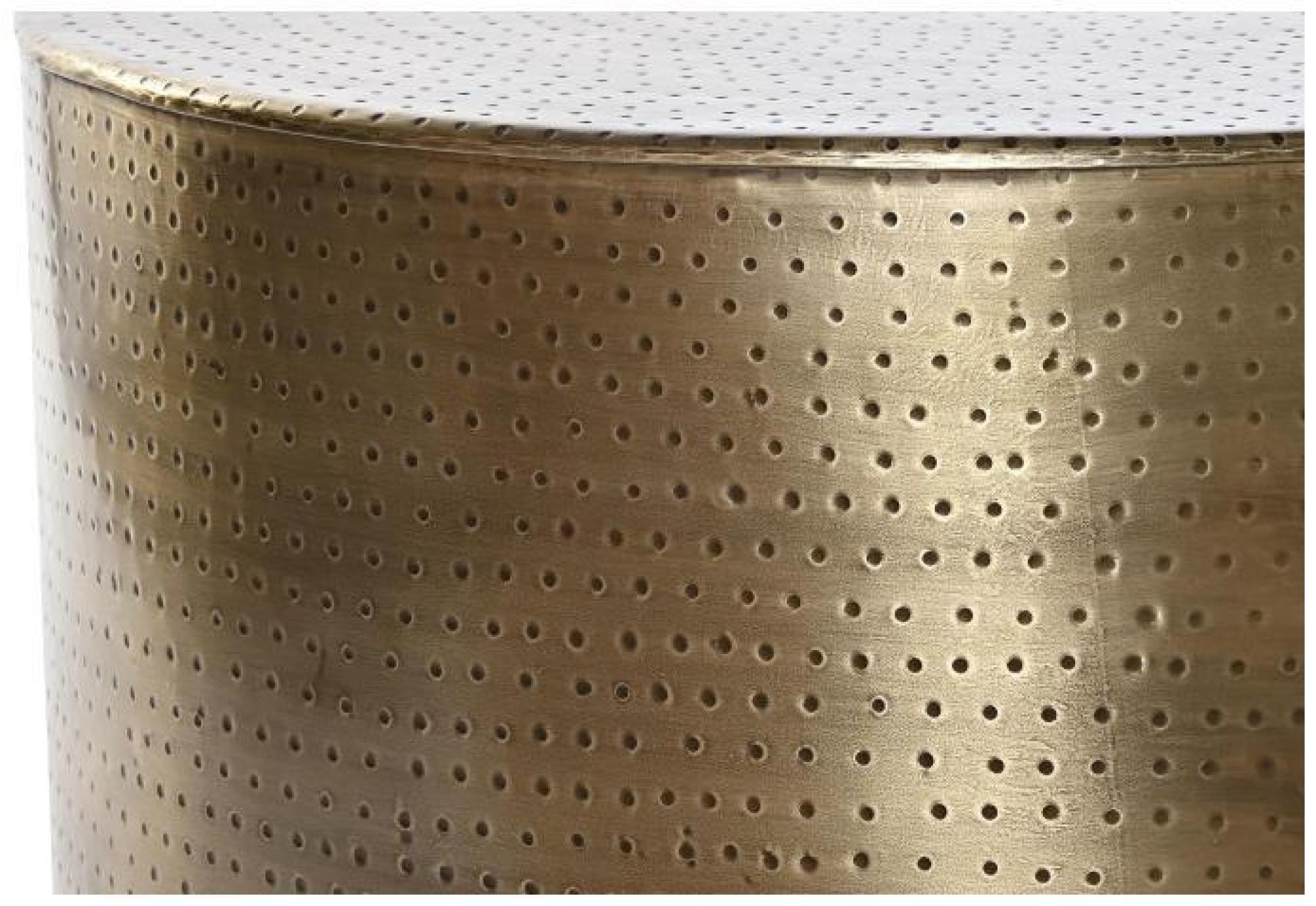 Product photograph of Loft Golden Metal Round Coffee Table from Choice Furniture Superstore.