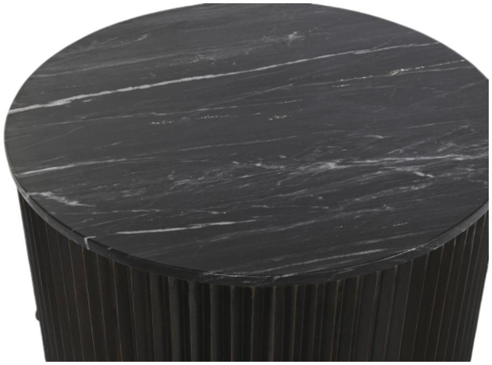 Product photograph of Modern Black Marble And Metal Round Coffee Table from Choice Furniture Superstore.