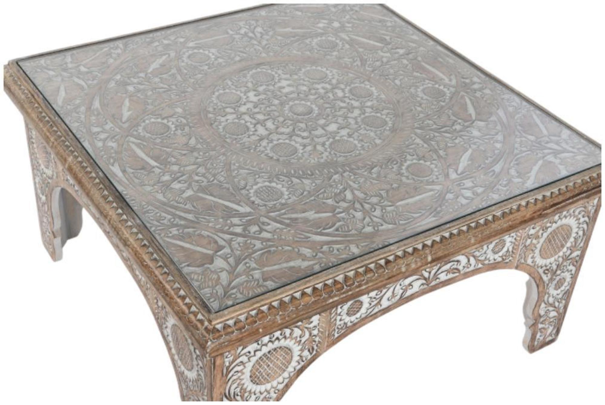 Product photograph of Indian White Mango Wood Coffee Table from Choice Furniture Superstore.