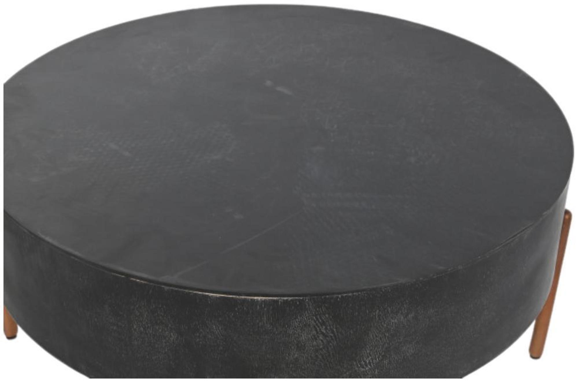 Product photograph of Black Mango Wood Round Coffee Table from Choice Furniture Superstore.