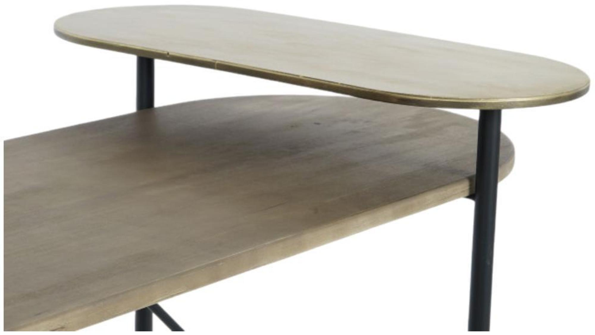 Product photograph of Modern Natural Wood And Black Metal Coffee Table from Choice Furniture Superstore.