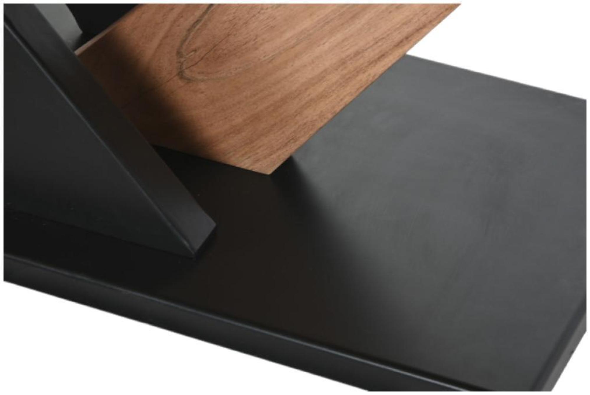 Product photograph of Acacia Wood And Black Metal Coffee Table from Choice Furniture Superstore.