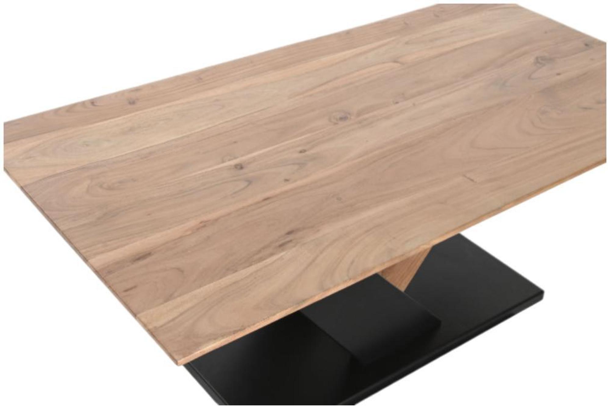 Product photograph of Acacia Wood And Black Metal Coffee Table from Choice Furniture Superstore.