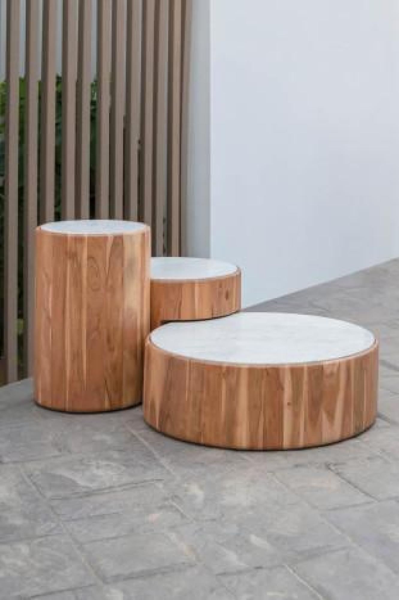 Product photograph of Set Of 3 White And Natural Coffee Table from Choice Furniture Superstore.