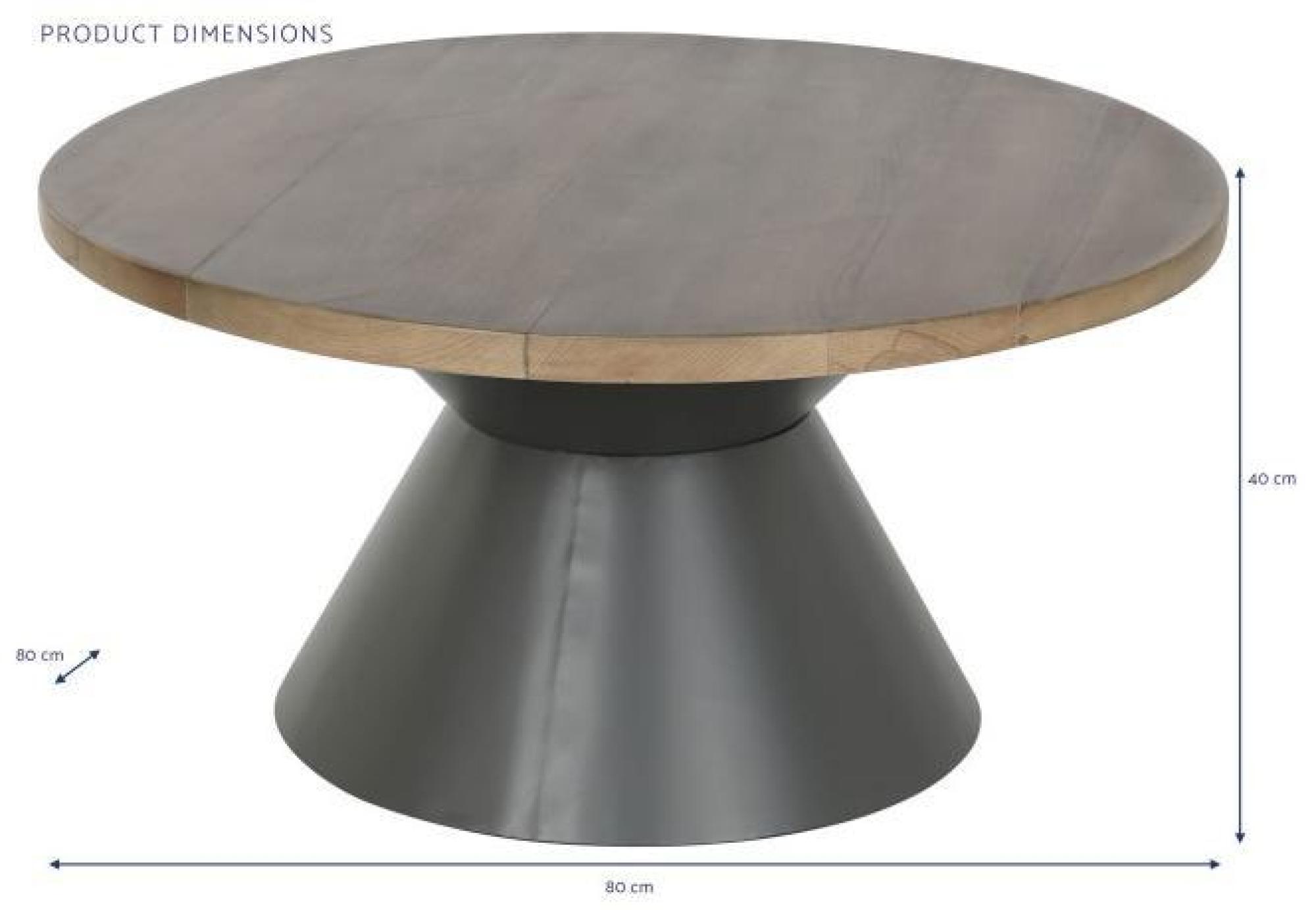 Product photograph of Modern Natural And Black Metal Round Coffee Table from Choice Furniture Superstore.