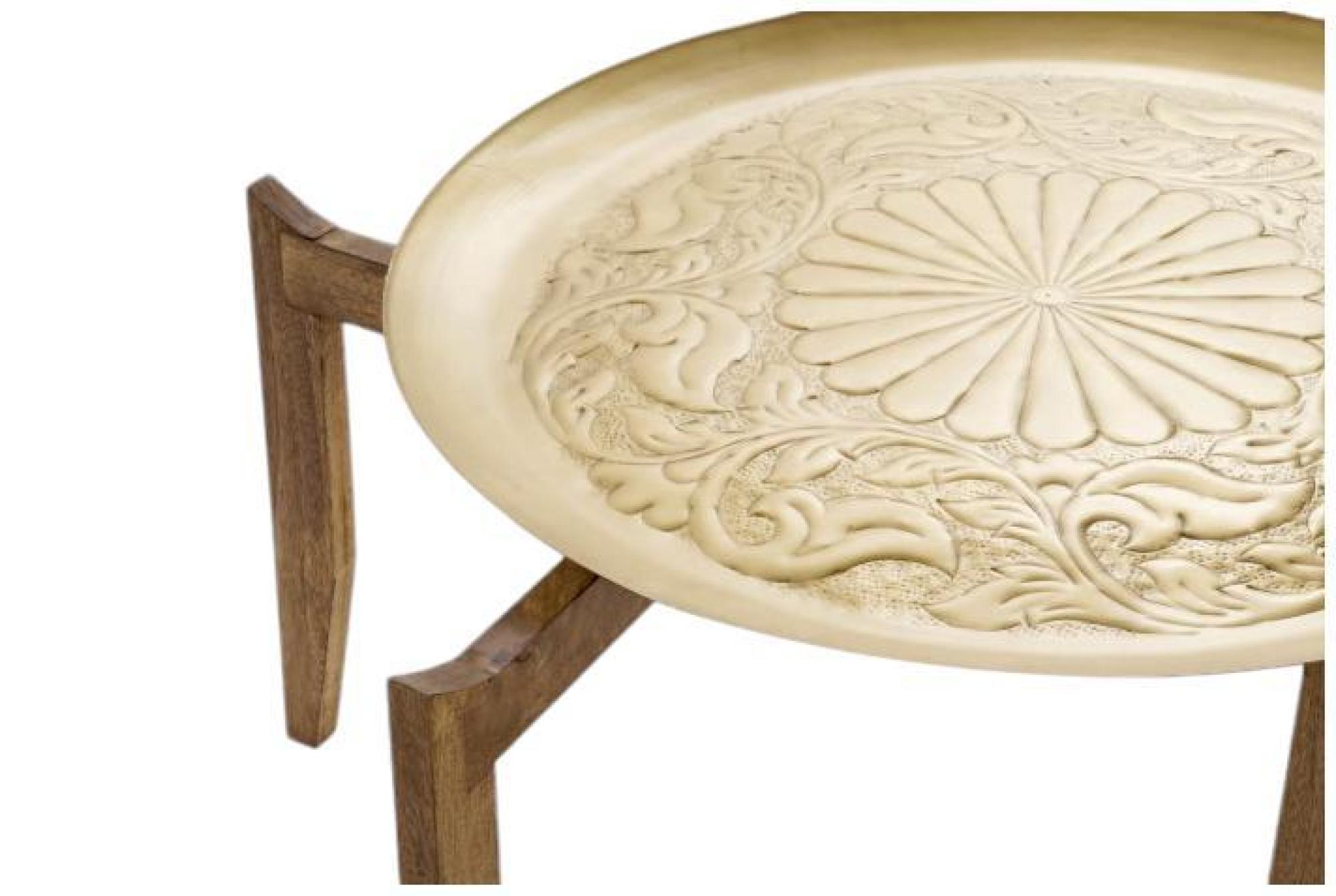 Product photograph of Indian Golden Mango Wood Round Coffee Table from Choice Furniture Superstore.