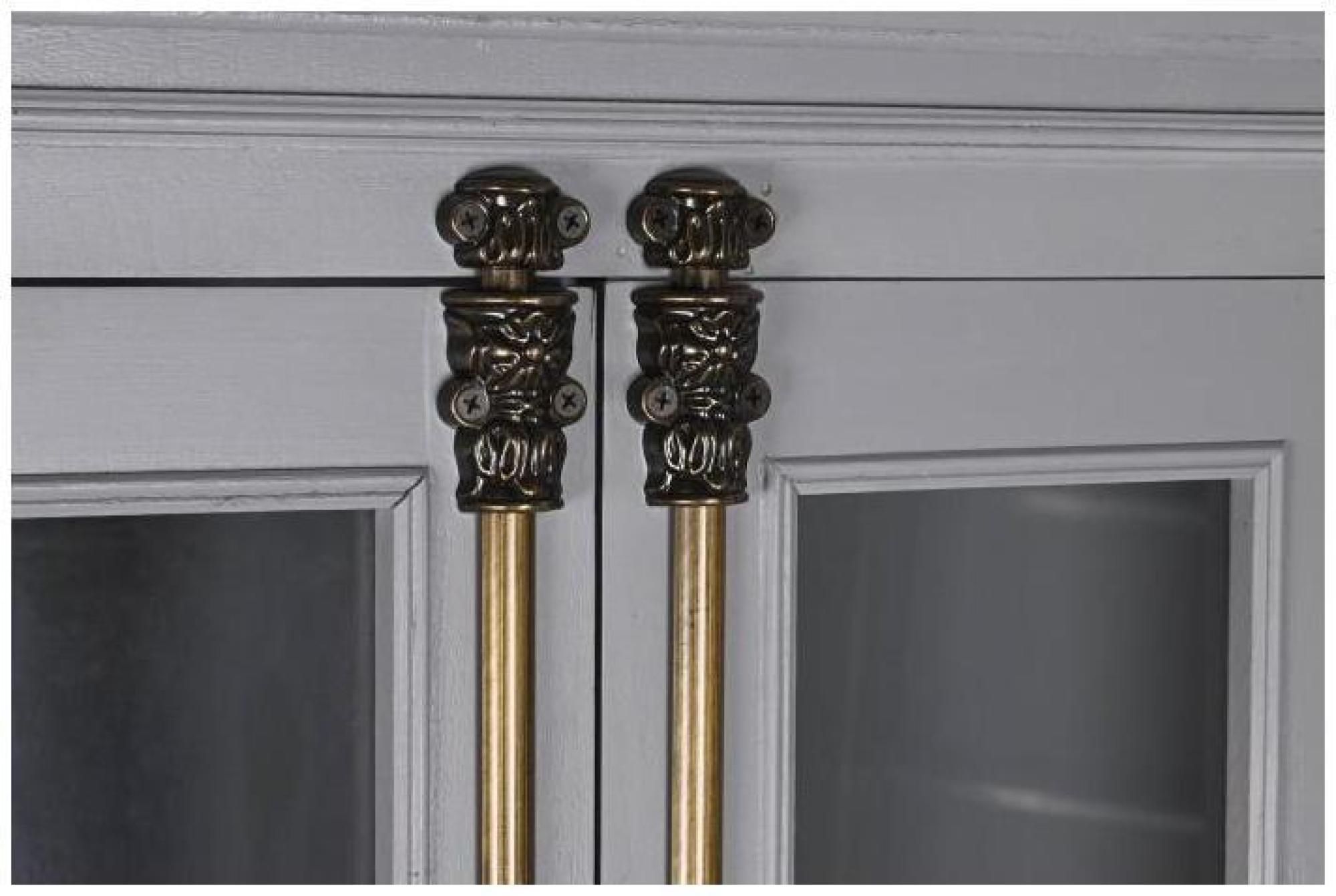 Product photograph of Harlow French Style Grey 2 Glass Door Display Cabinet from Choice Furniture Superstore.