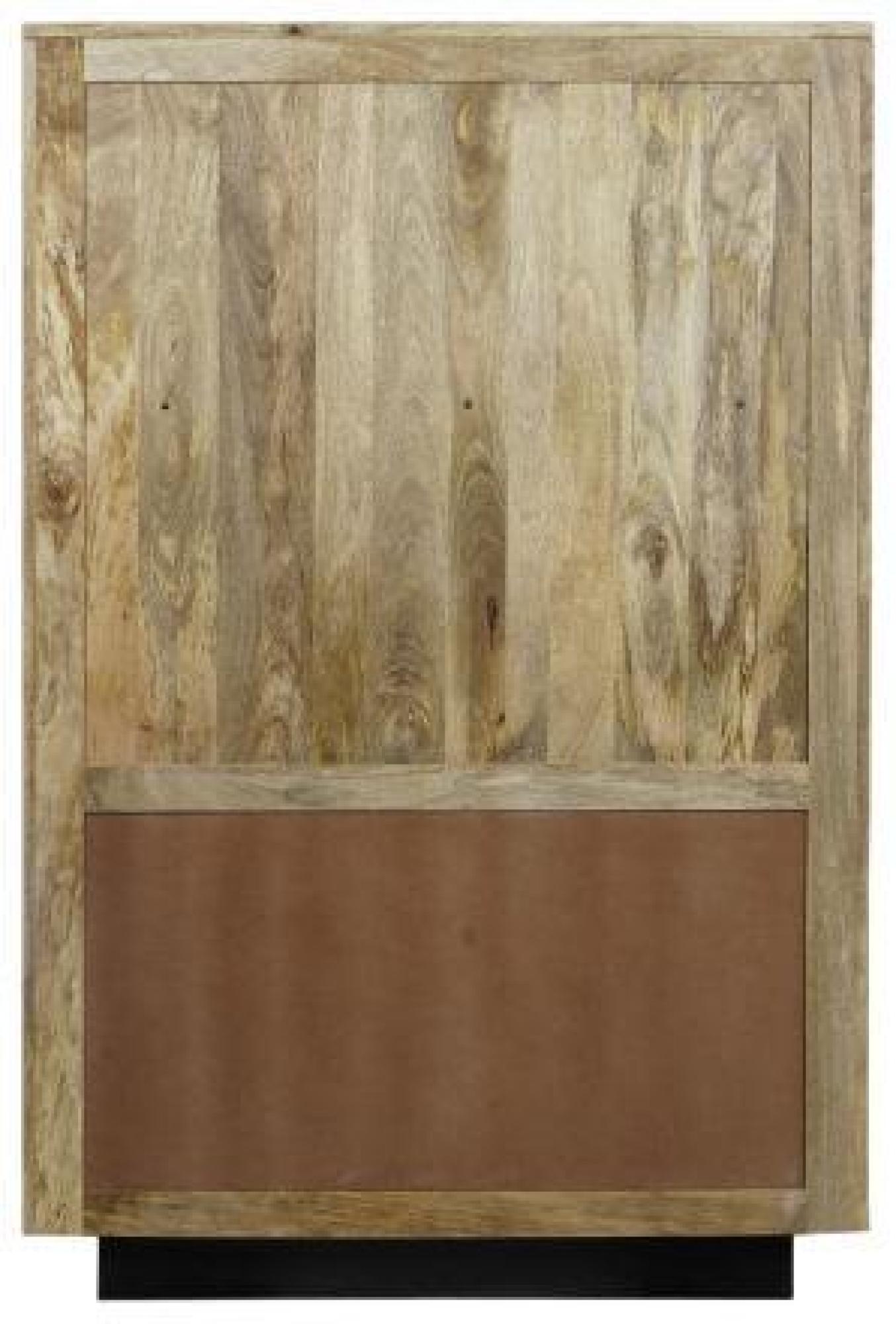 Product photograph of Bombay Mango Wood Geomatric 3 Door Display Cabinet from Choice Furniture Superstore.