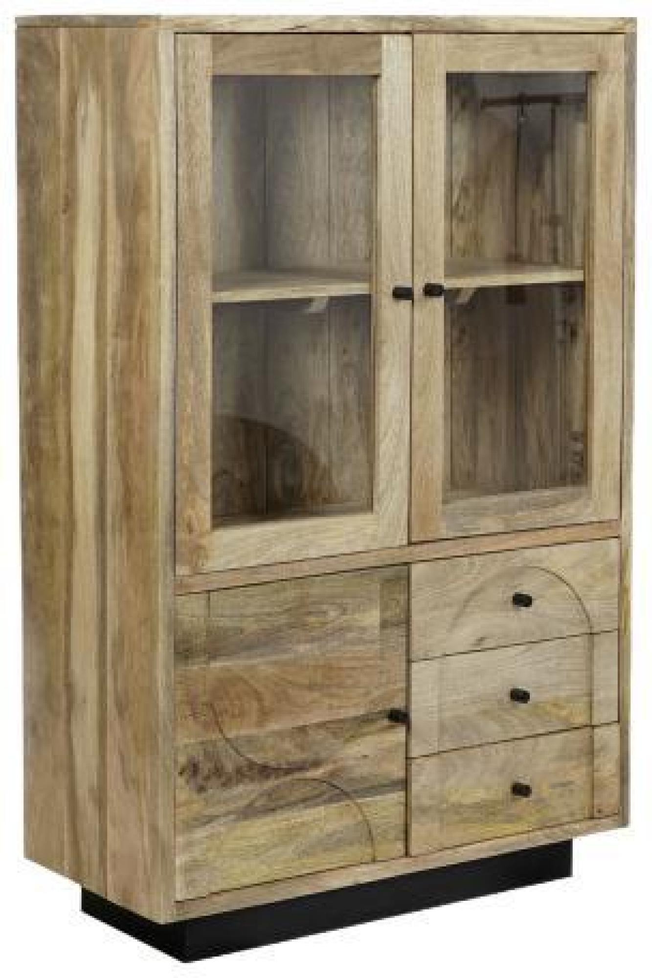 Product photograph of Bombay Mango Wood Geomatric 3 Door Display Cabinet from Choice Furniture Superstore.