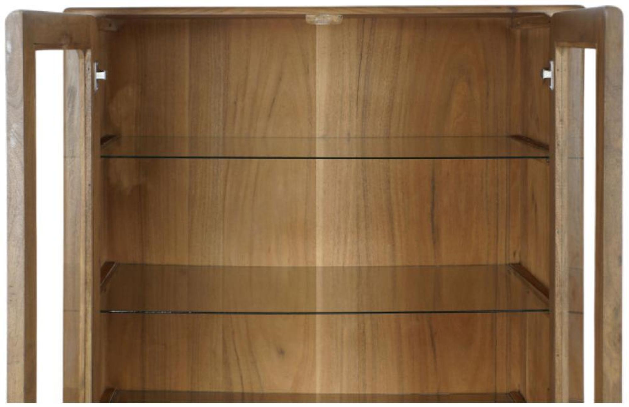 Product photograph of Acacia Wood 2 Door Display Cabinet from Choice Furniture Superstore.