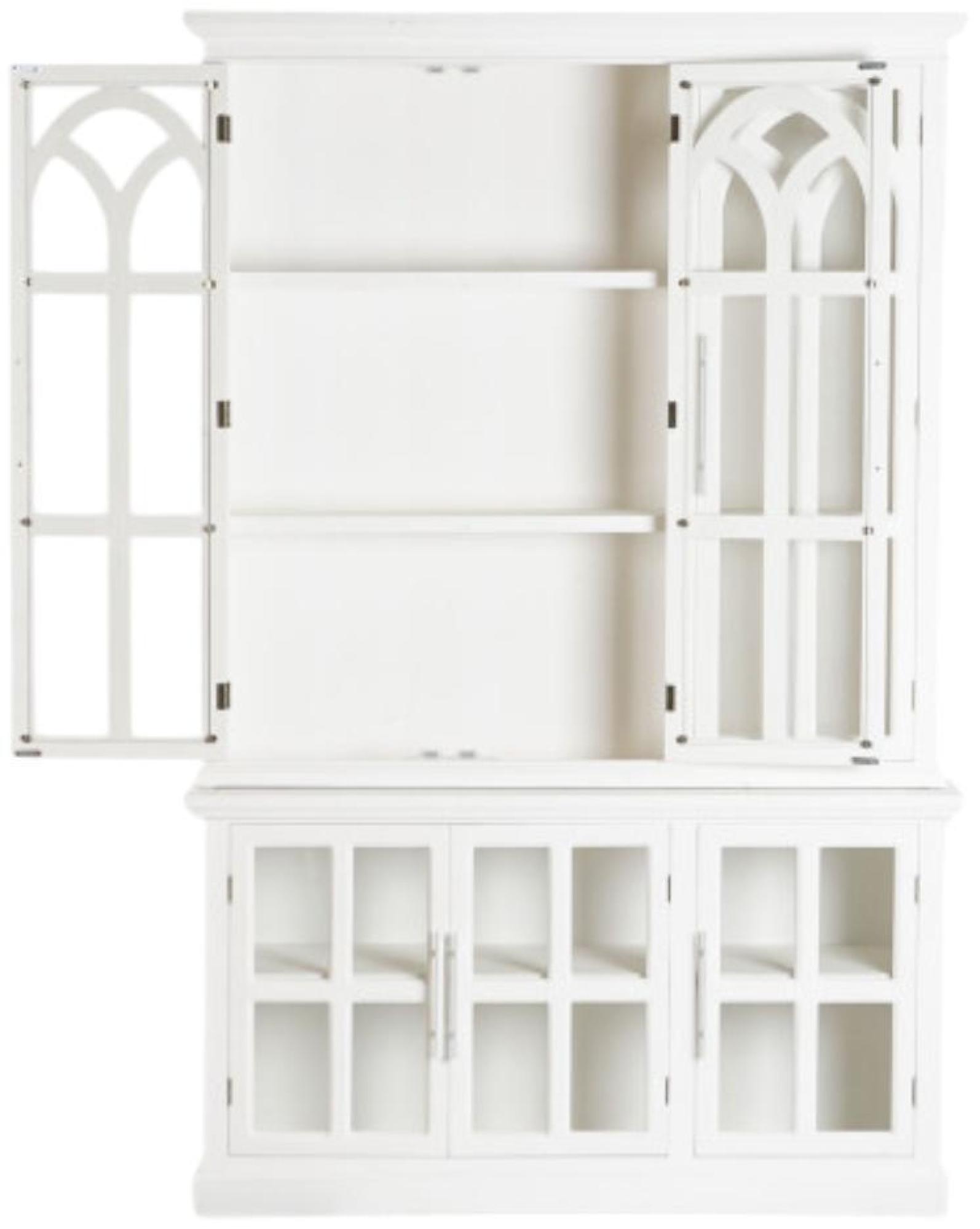 Product photograph of White 6 Door Glass Display Cabinet from Choice Furniture Superstore.