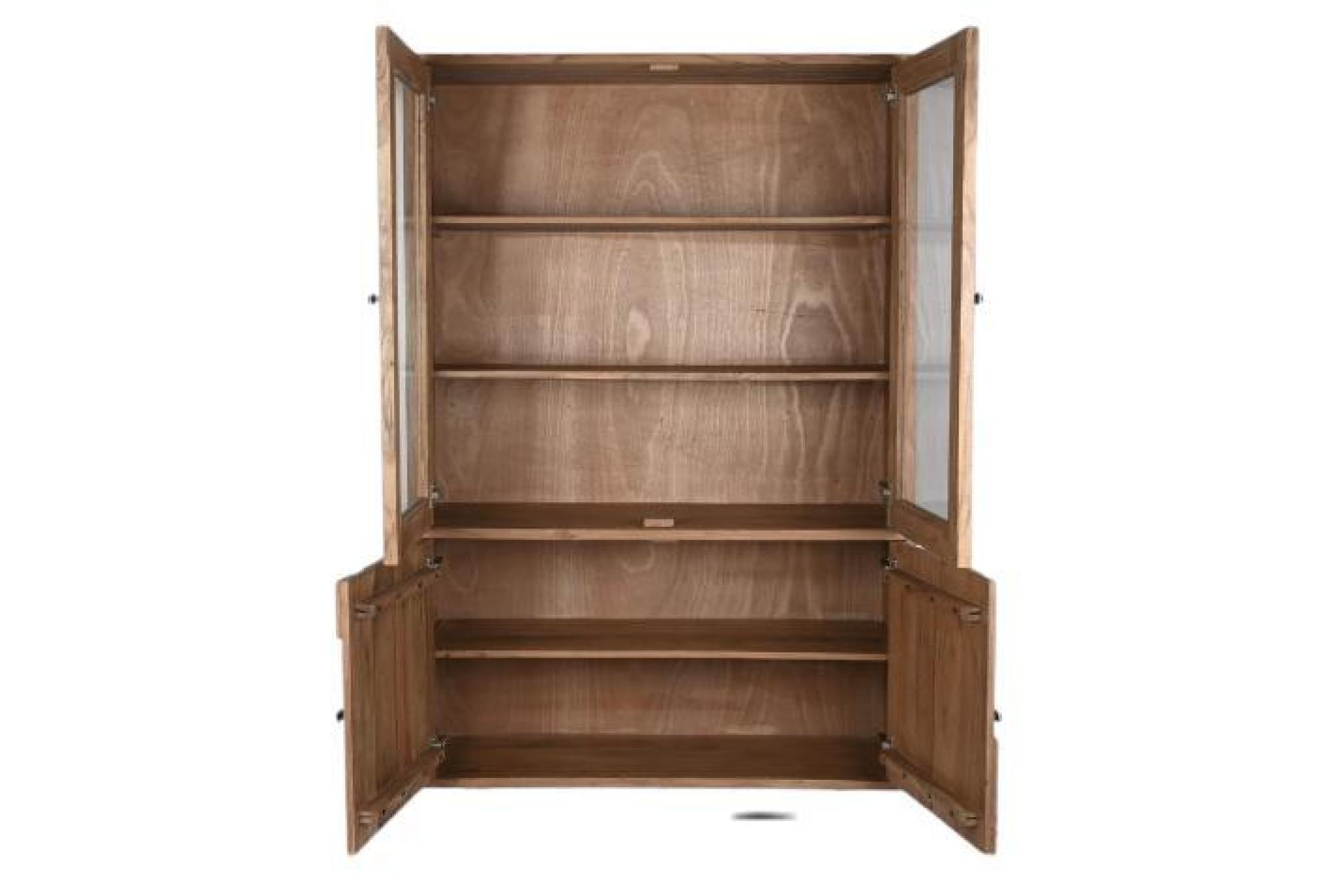 Product photograph of Natural 4 Door Glass Display Cabinet from Choice Furniture Superstore.