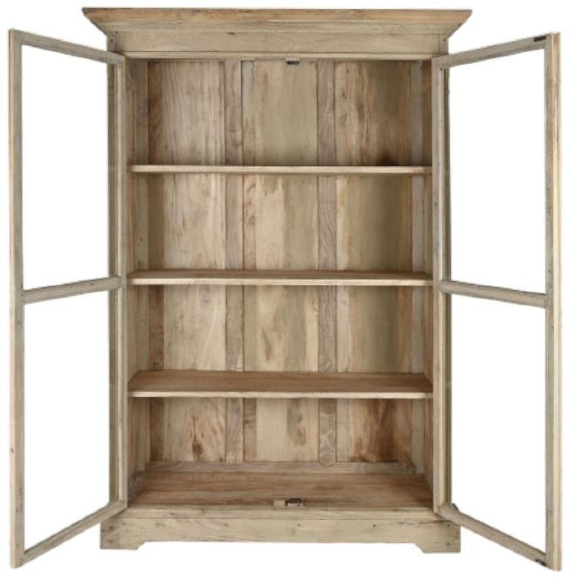 Product photograph of Recicled Wood 2 Door Display Cabinet from Choice Furniture Superstore.