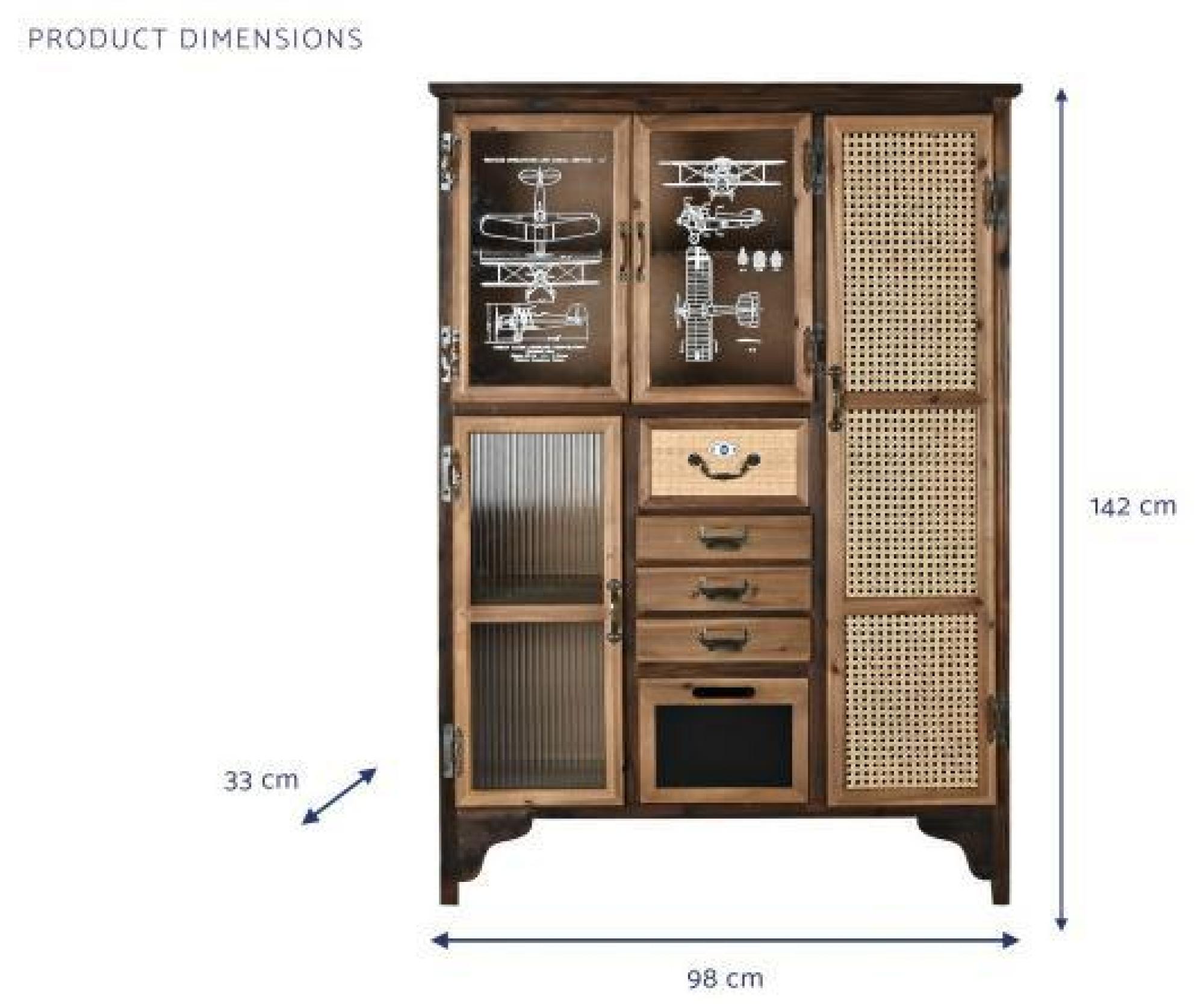 Product photograph of Dark Brown 4 Door Display Cabinet from Choice Furniture Superstore.