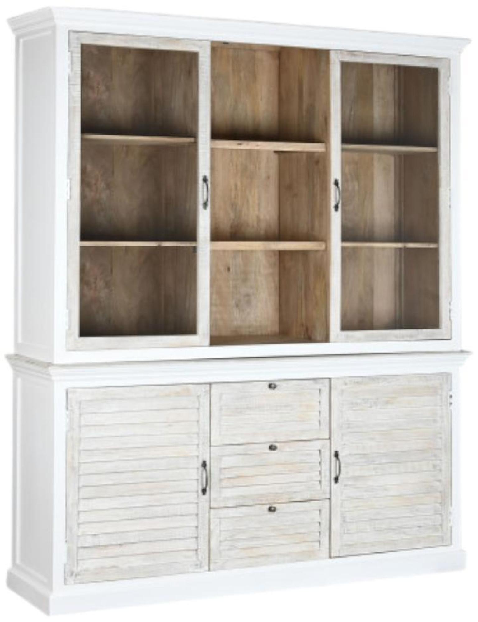 Product photograph of Mango Wood 4 Door Large Display Cabinet from Choice Furniture Superstore.