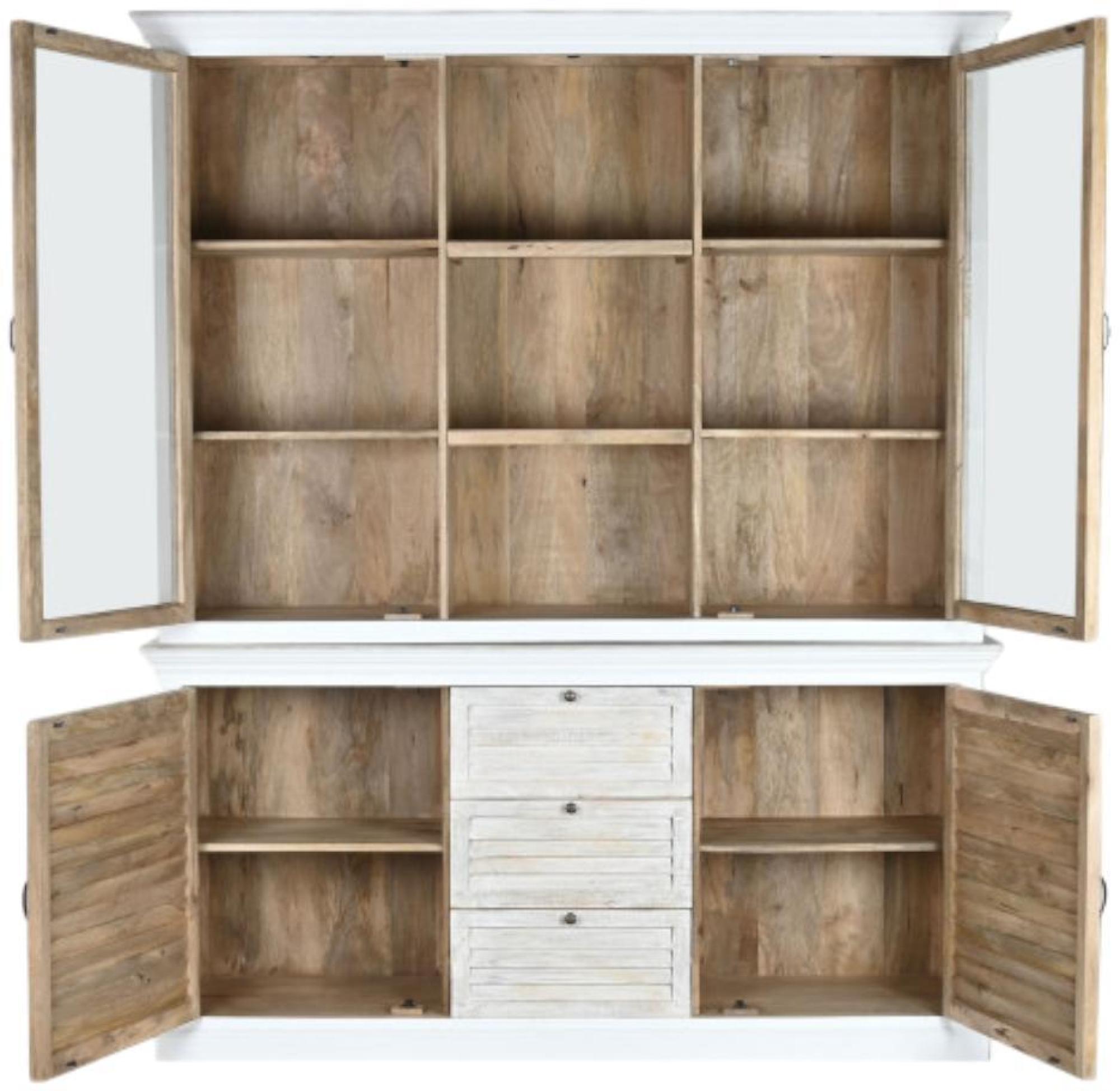 Product photograph of Mango Wood 4 Door Large Display Cabinet from Choice Furniture Superstore.